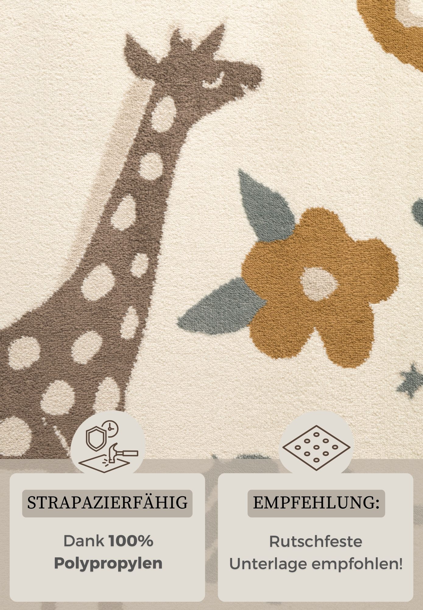 HANSE Home Kindervloerkleed Animal Safari Speeltapijt, stevig, kinderkamer, kortpolig, speelondergrond