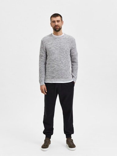 SELECTED HOMME Trui met ronde hals SLHVINCE LS KNIT BUBBLE CREW NECK NOOS