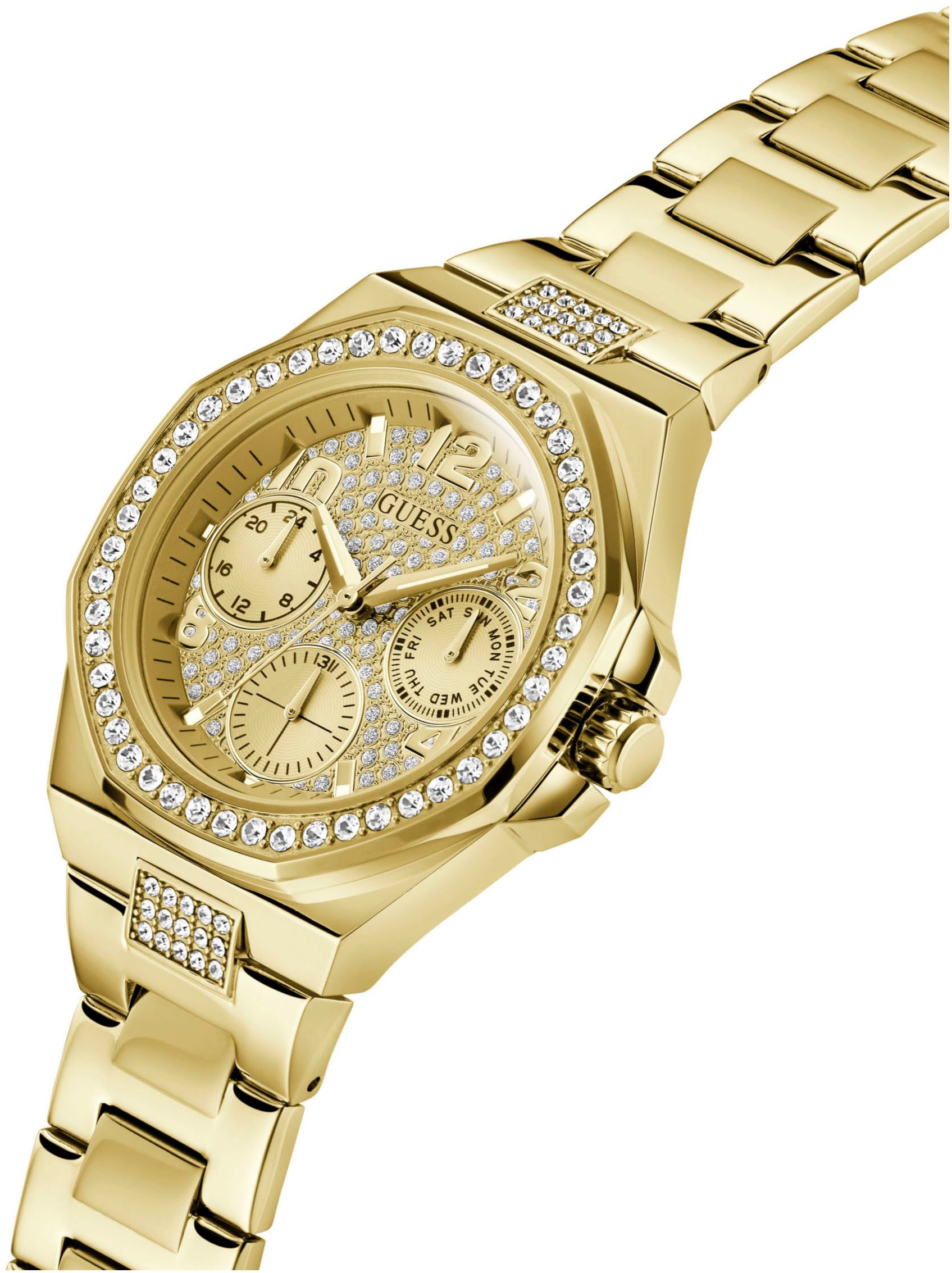 Guess Multifunctioneel horloge LADY EMPIRE Quartzhorloge, horloge, damenuur, datum, 12/24-uurs weergave