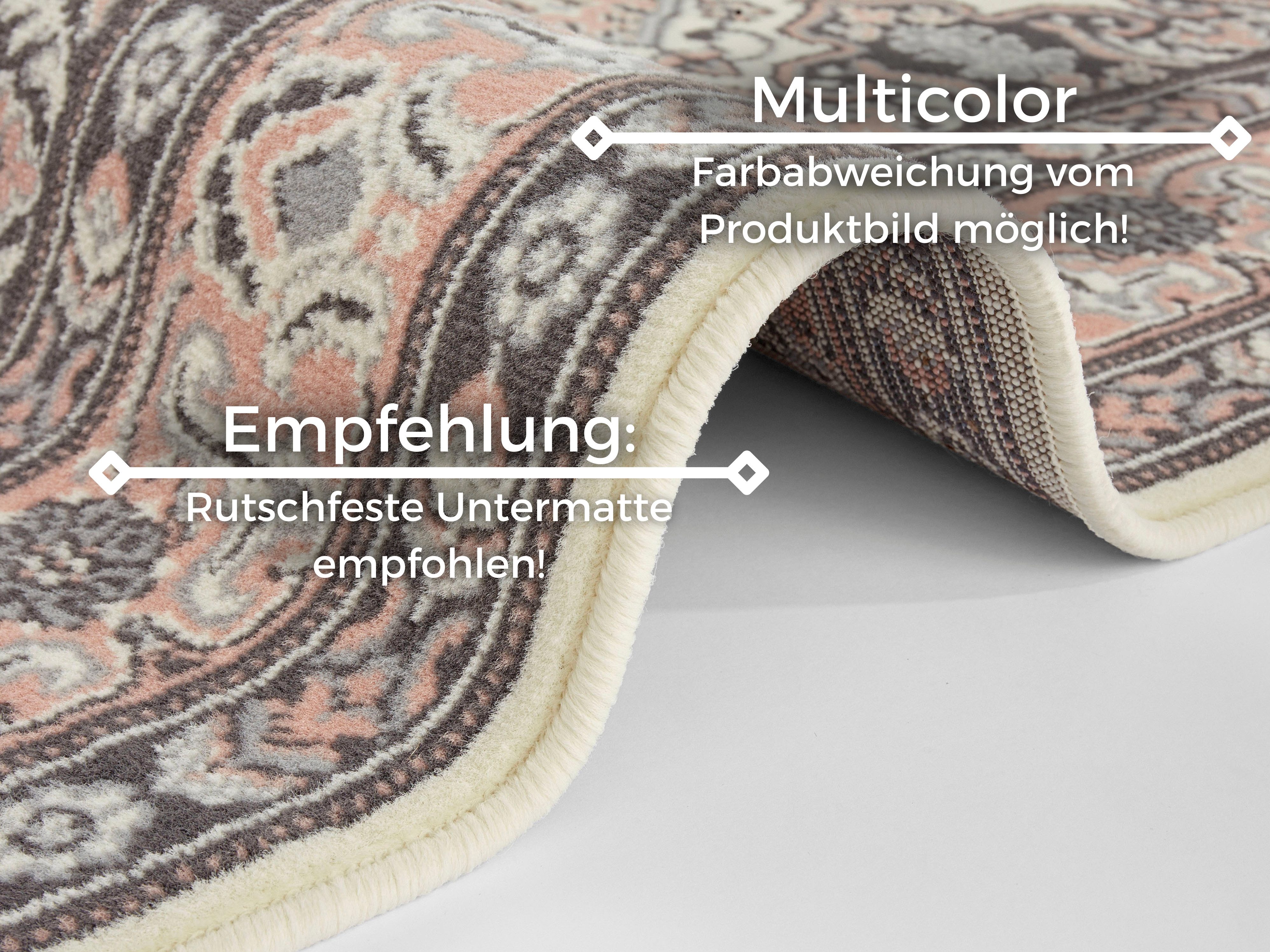 NOURISTAN Vloerkleed Parun Täbriz Kortpolig, orient, loper, vintage, eetkamer, woonkamer, gang