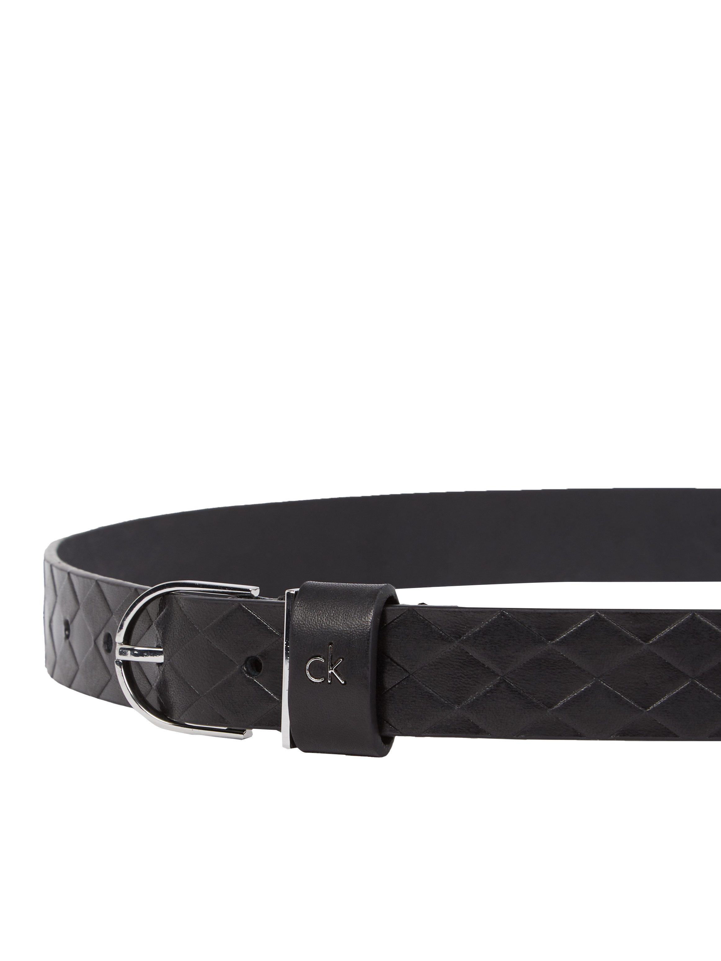 Calvin Klein Leren riem CK METAL ROUND BUCKLE 2.5_BRAID