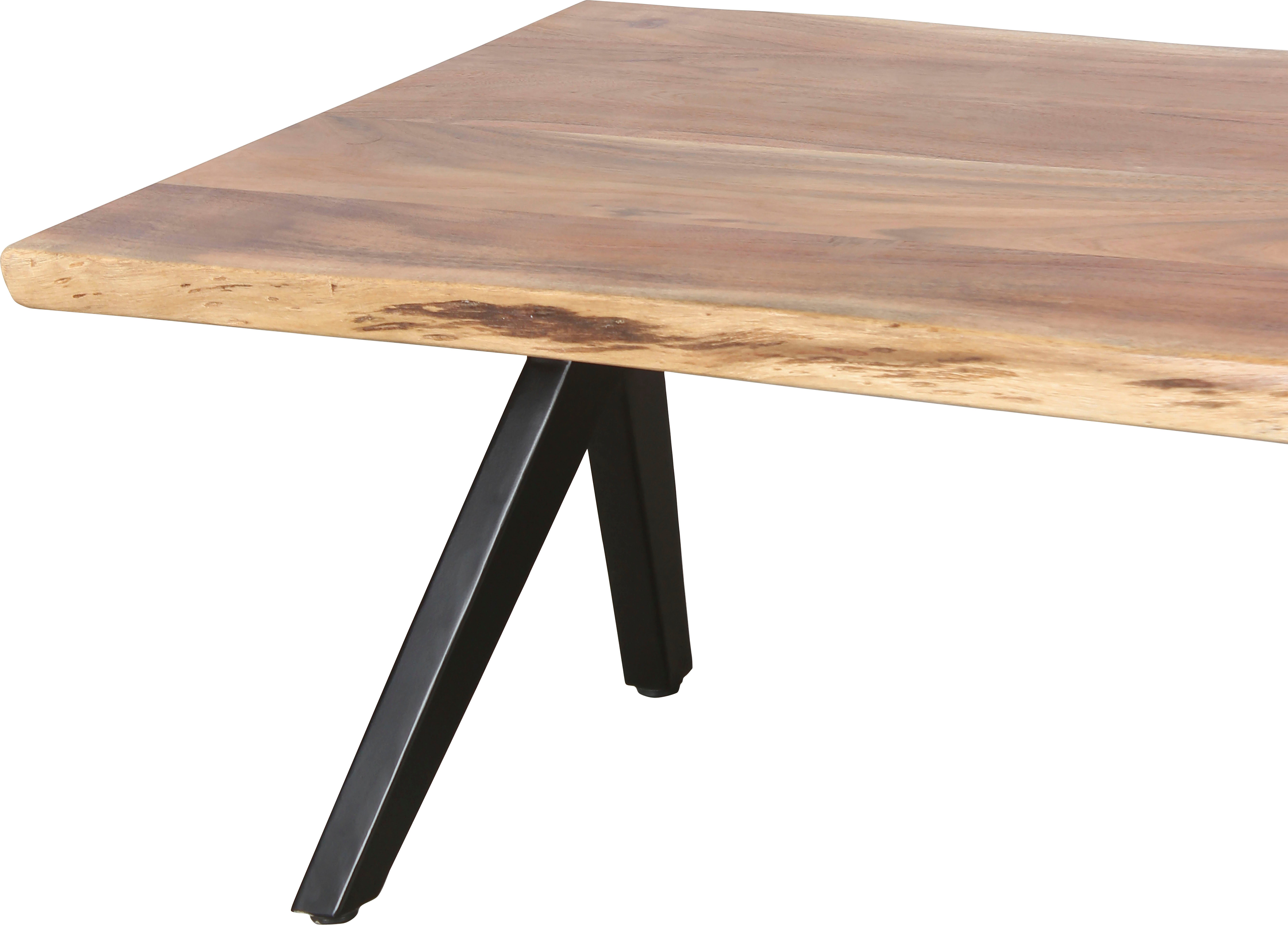 byLIVING Salontafel Cheta van massief acaciahout 35 mm, met natuurlijk schaaldeel, breedte 115 cm