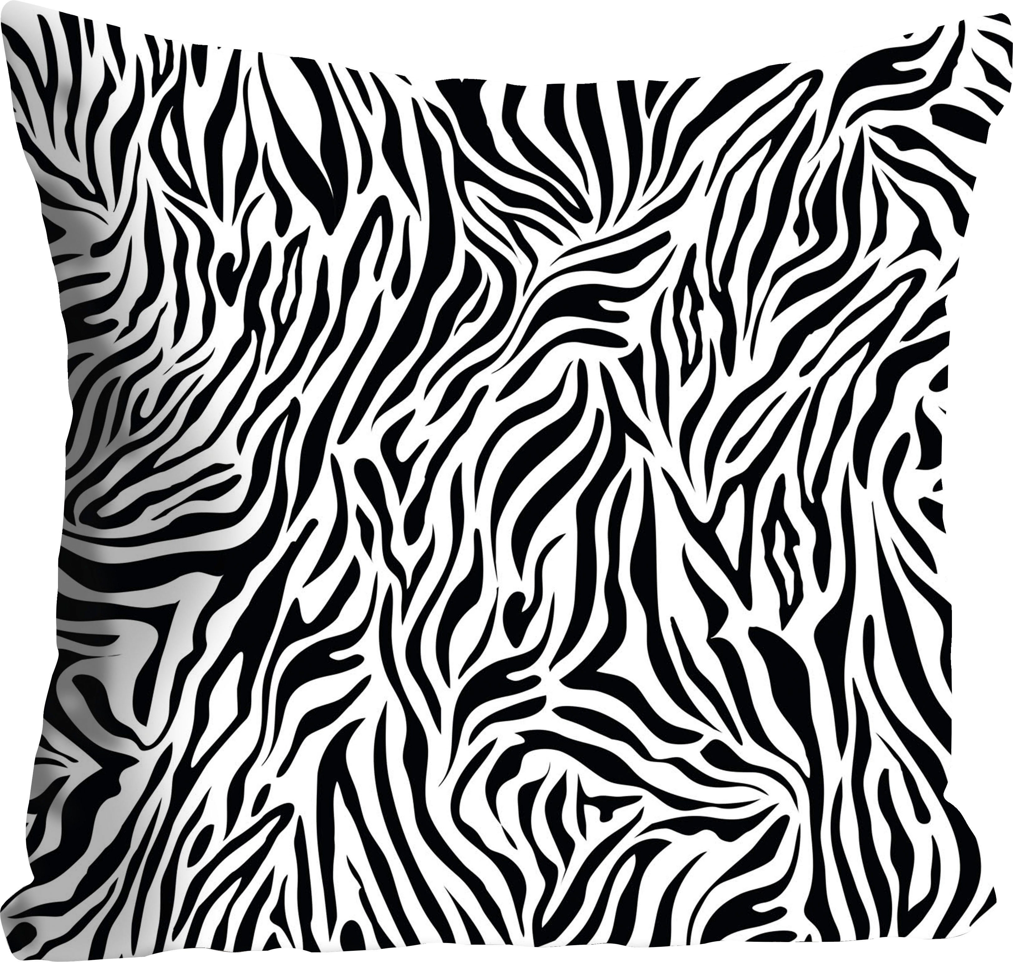 queence Sierkussen Finn Kussenhoes, zebra-vacht, dierenmotief, geometrisch, zwart-wit, natuurmotief (1 stuk)