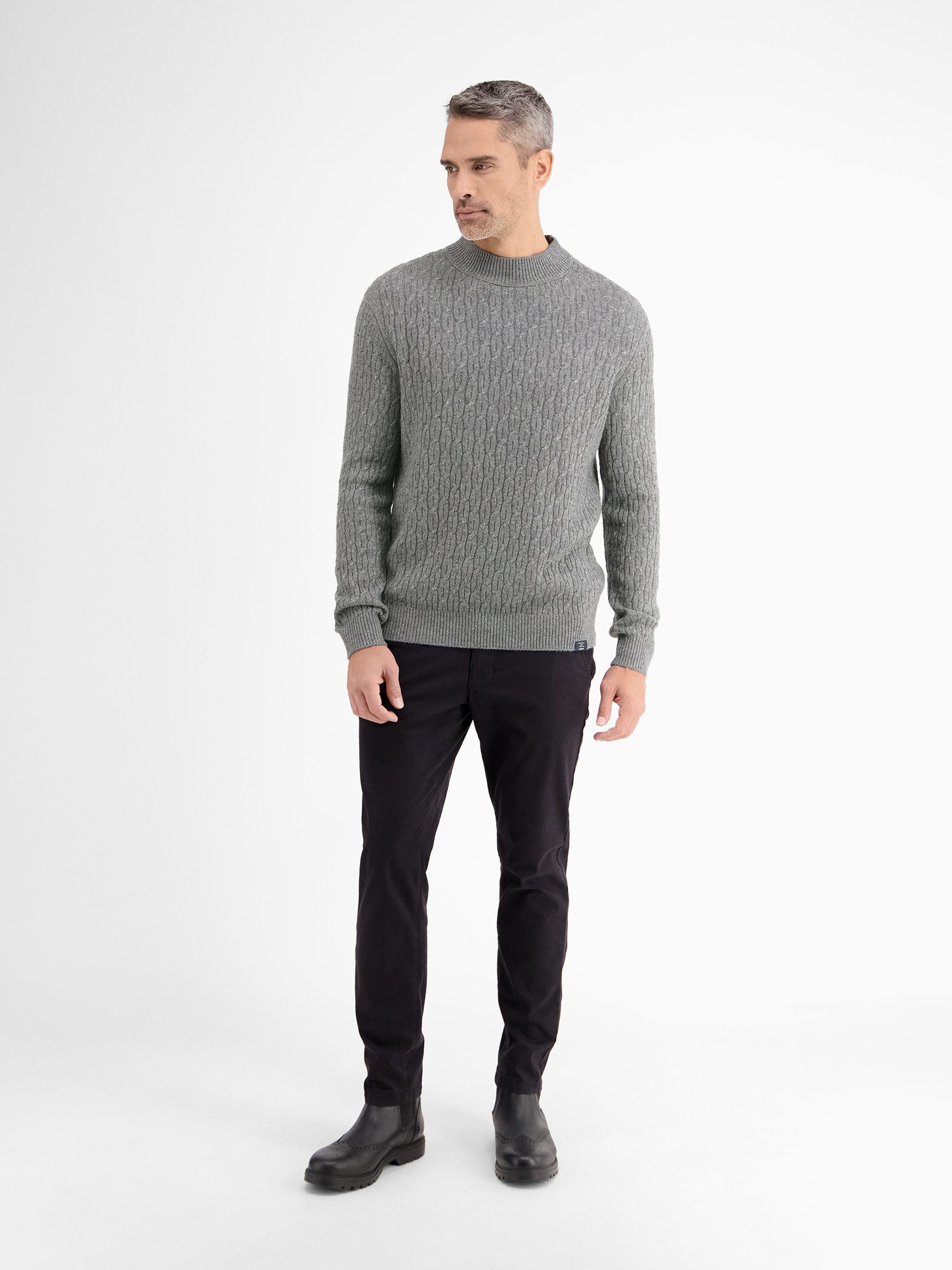 Lerros Gebreide trui LERROS kabelgebreide pullover met turtleneck