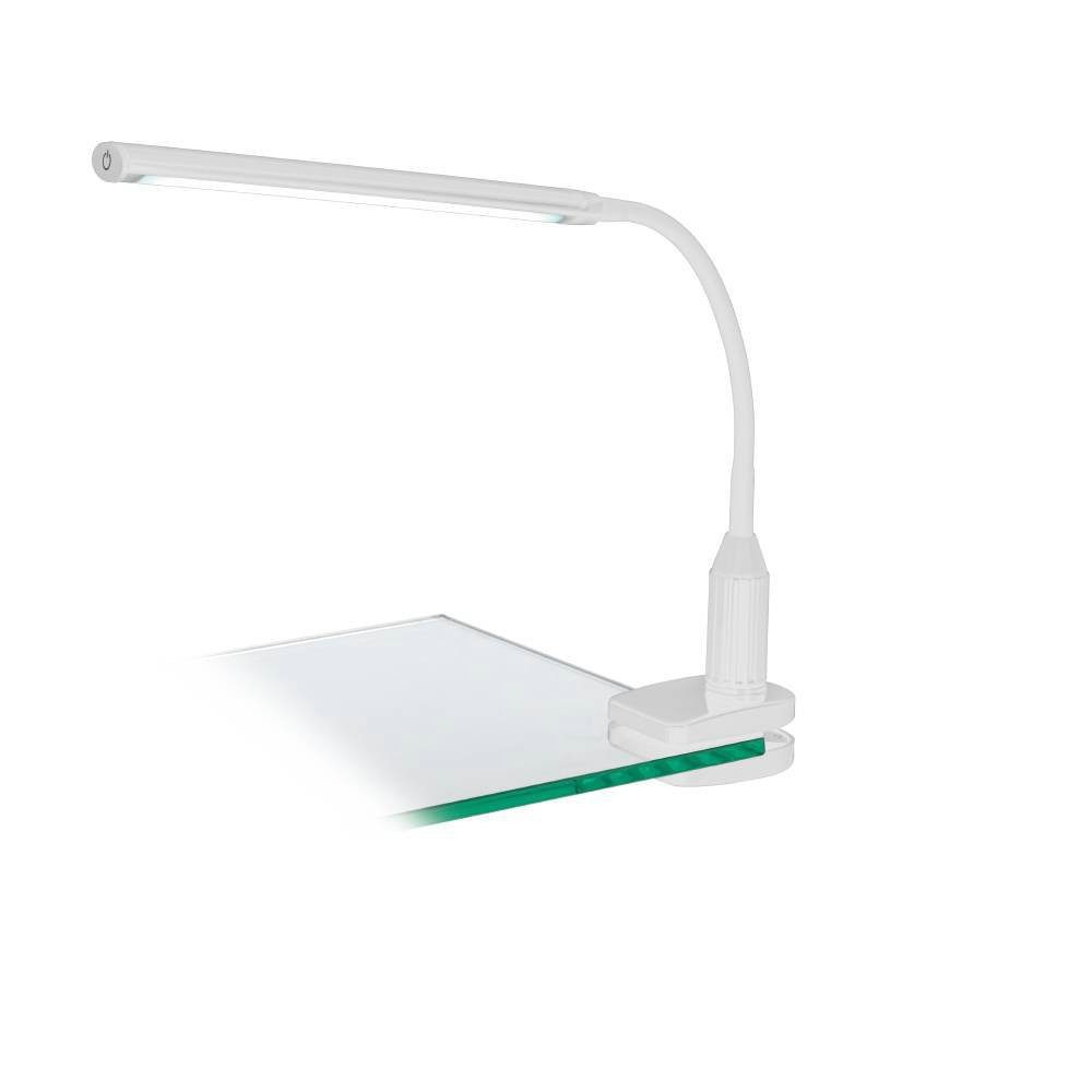 EGLO Klemlamp LAROA tafellamp, wit, touchsensor, 4-staps dimmen, klem lamp