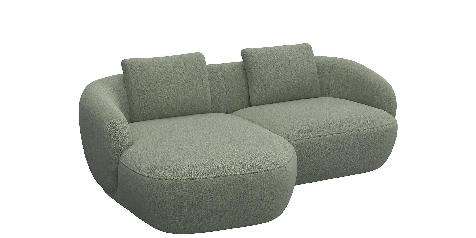 FLEXLUX Zithoek Torino, rond, L-vorm, bankhoek met recamière, longchair-sofa