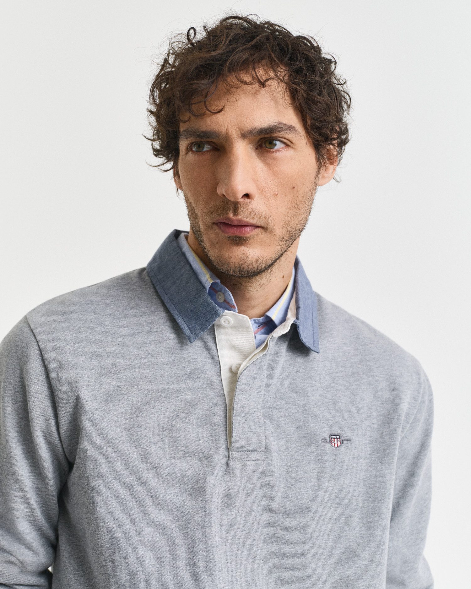 Gant Poloshirt met lange mouwen REG CHAMBRAY HEAVY RUGGER