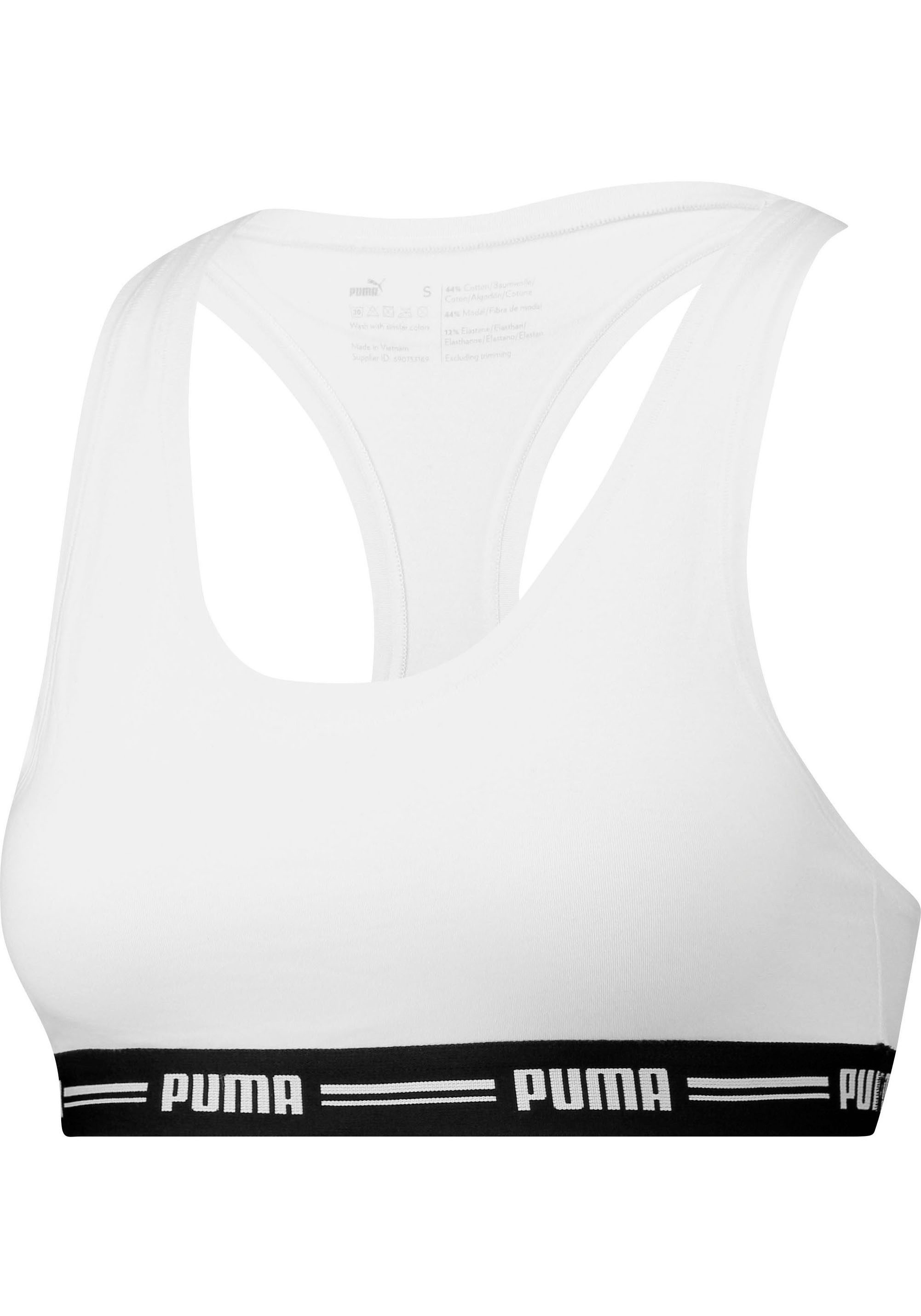 PUMA Bustier RACER BACK TOP met opvallende logo-tailleband