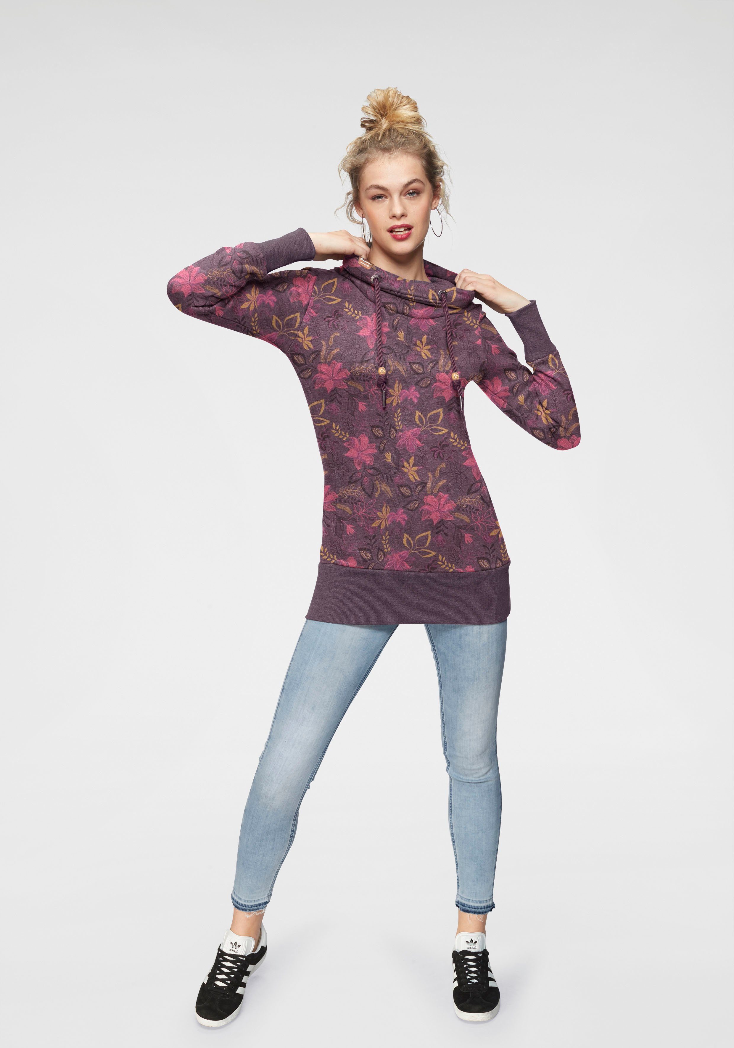 Ragwear Sweatshirt NESKA O Capuchonsweater met asymmetrische sjaalkraag