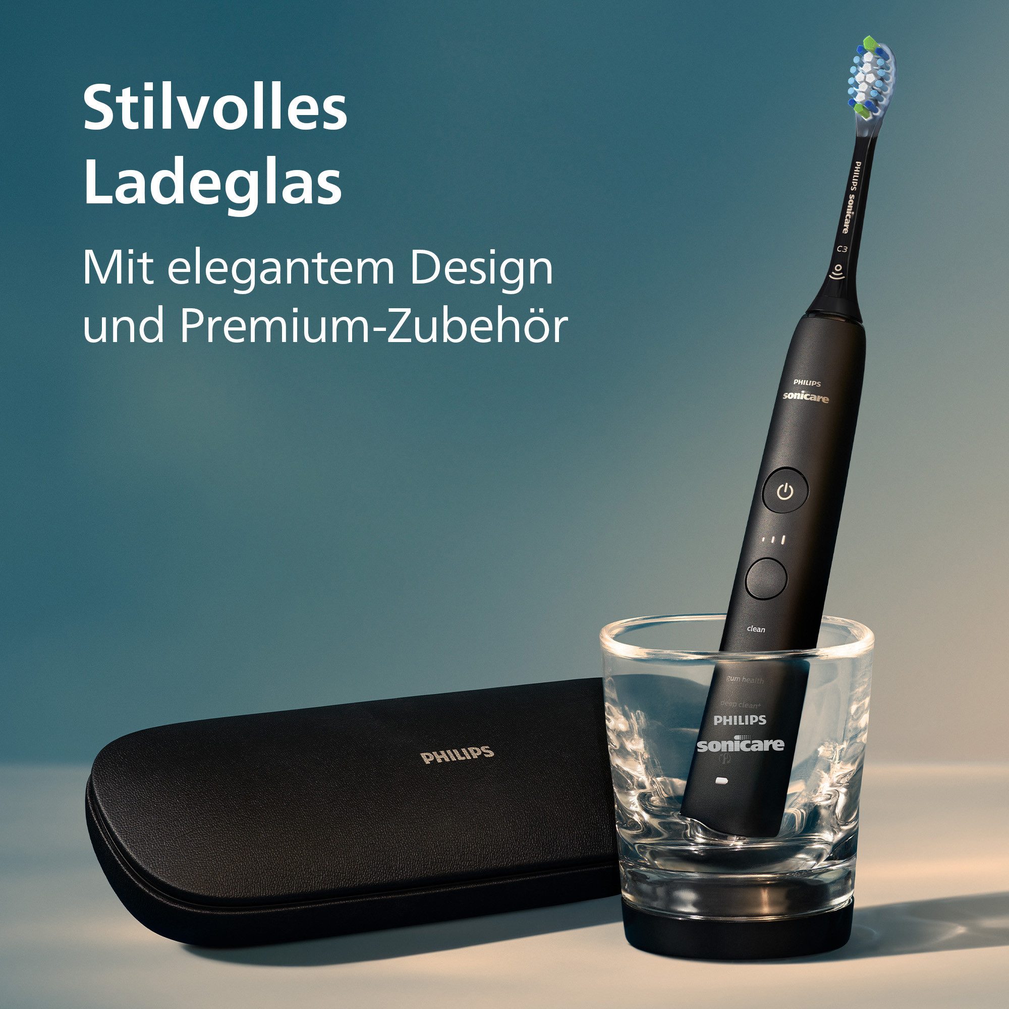 Philips Sonicare Elektrische tandenborstel DiamondClean 9000 HX9913/18 met geïntegreerde druksensor, 4 reinigingsprogramma's en 3 intensiteitsniveaus