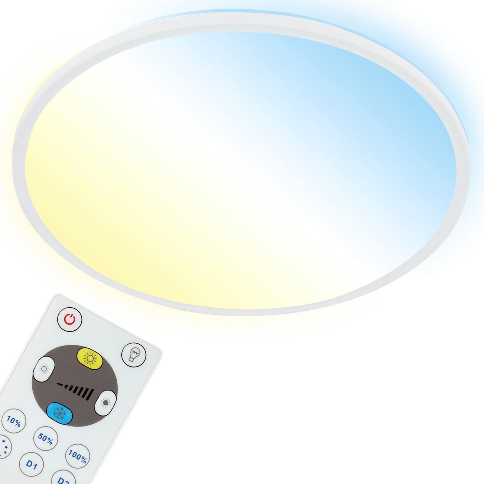 Briloner Leuchten Led-paneel 7080016 SLIM Plafondlamp, 42x2,9 cm, wit, 22W, woonkamer, slaapkamer, keuken