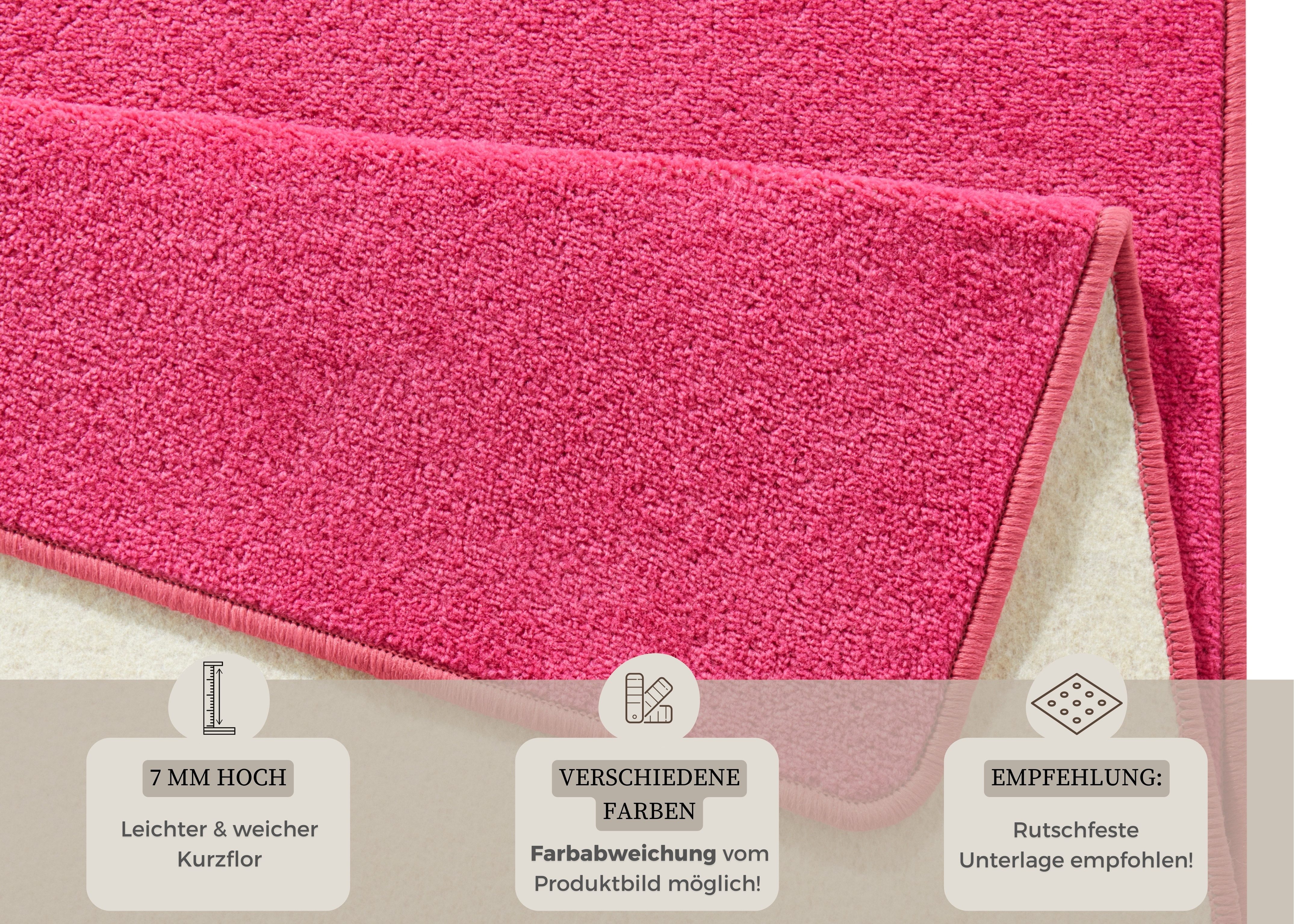 HANSE Home Vloerkleed Fancy Kortpolig, loper, effen, geketteld, woonkamer, slaapkamer, eetkamer