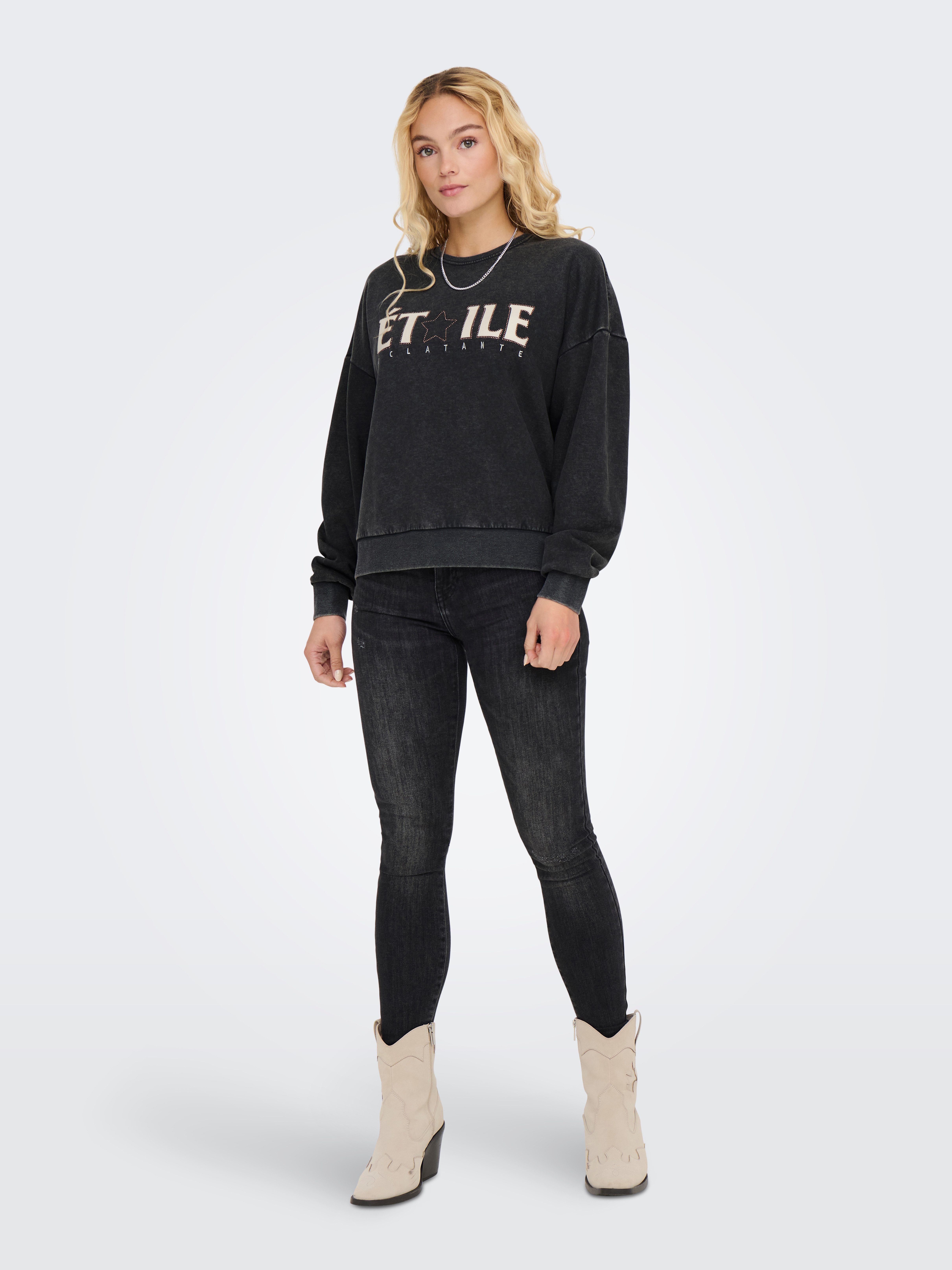 Only Sweatshirt ONLPENELOPE L/S BEADS O-NECK SWT