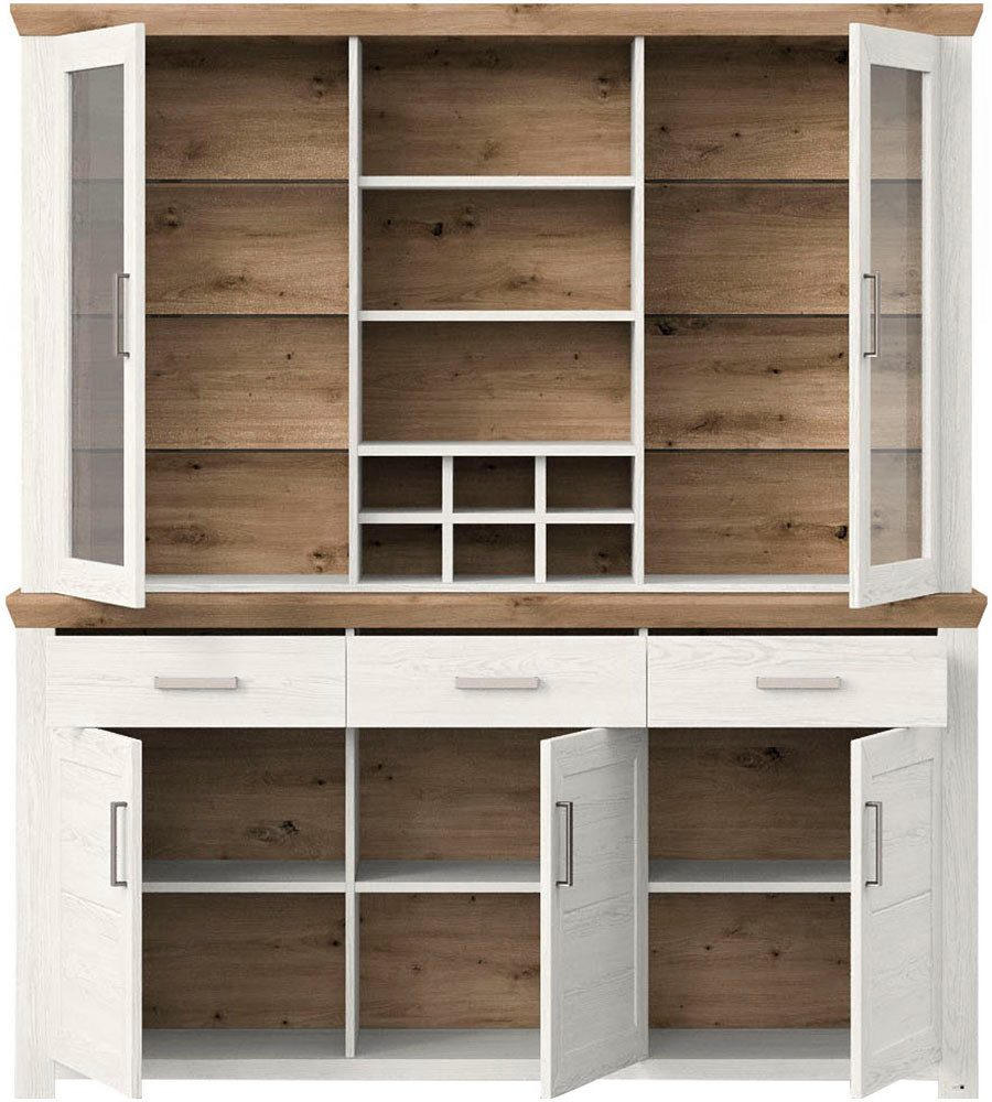 set one by Musterring Kastenset York met glazen deuren, optioneel met verlichting, 3 kleuren, breedte 184 cm (2 stuks)