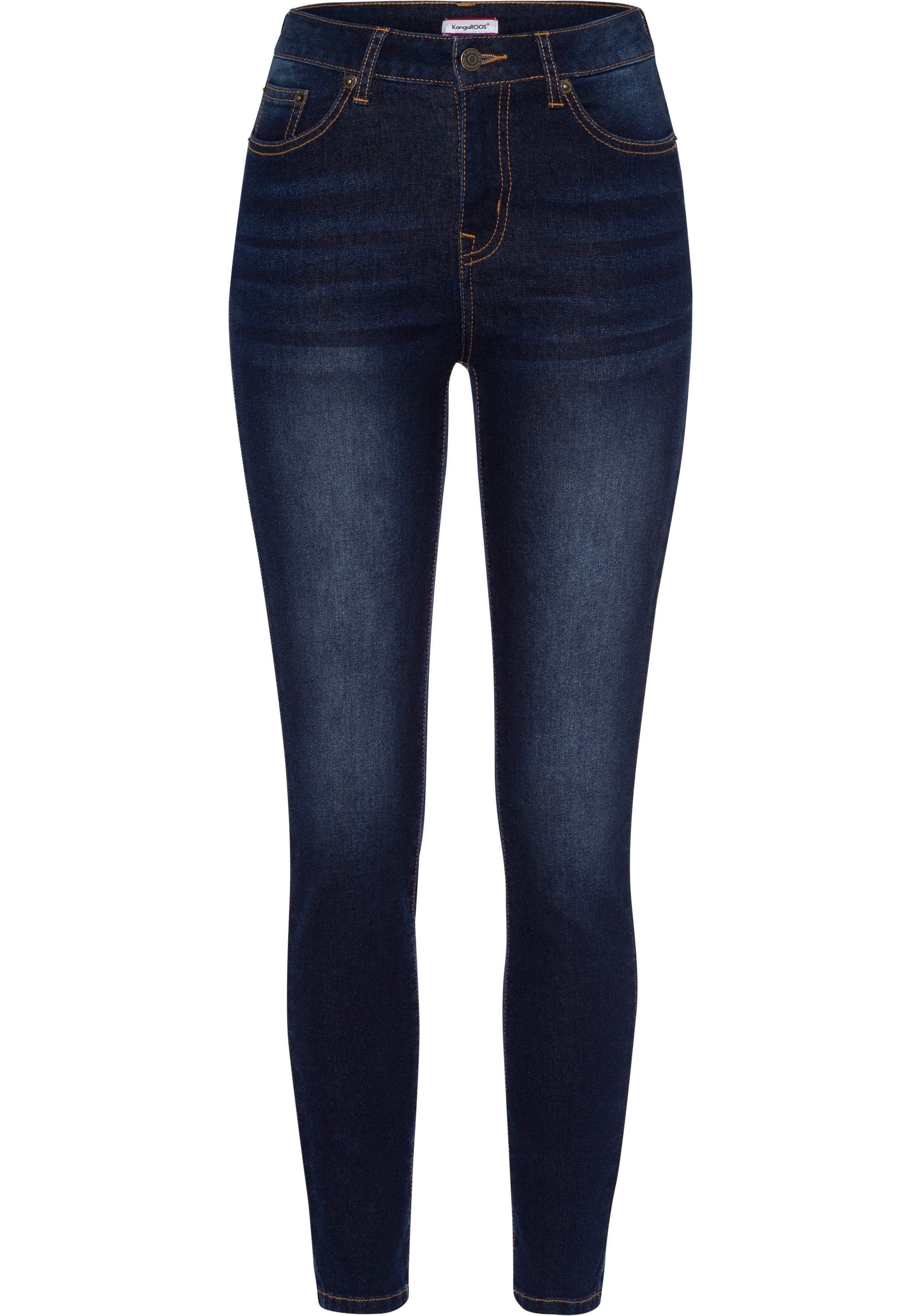 KangaROOS Slim fit jeans CROPPED HIGH WAIST SLIM FIT smalle pasvorm, skinny jeans, trendy used-wassing