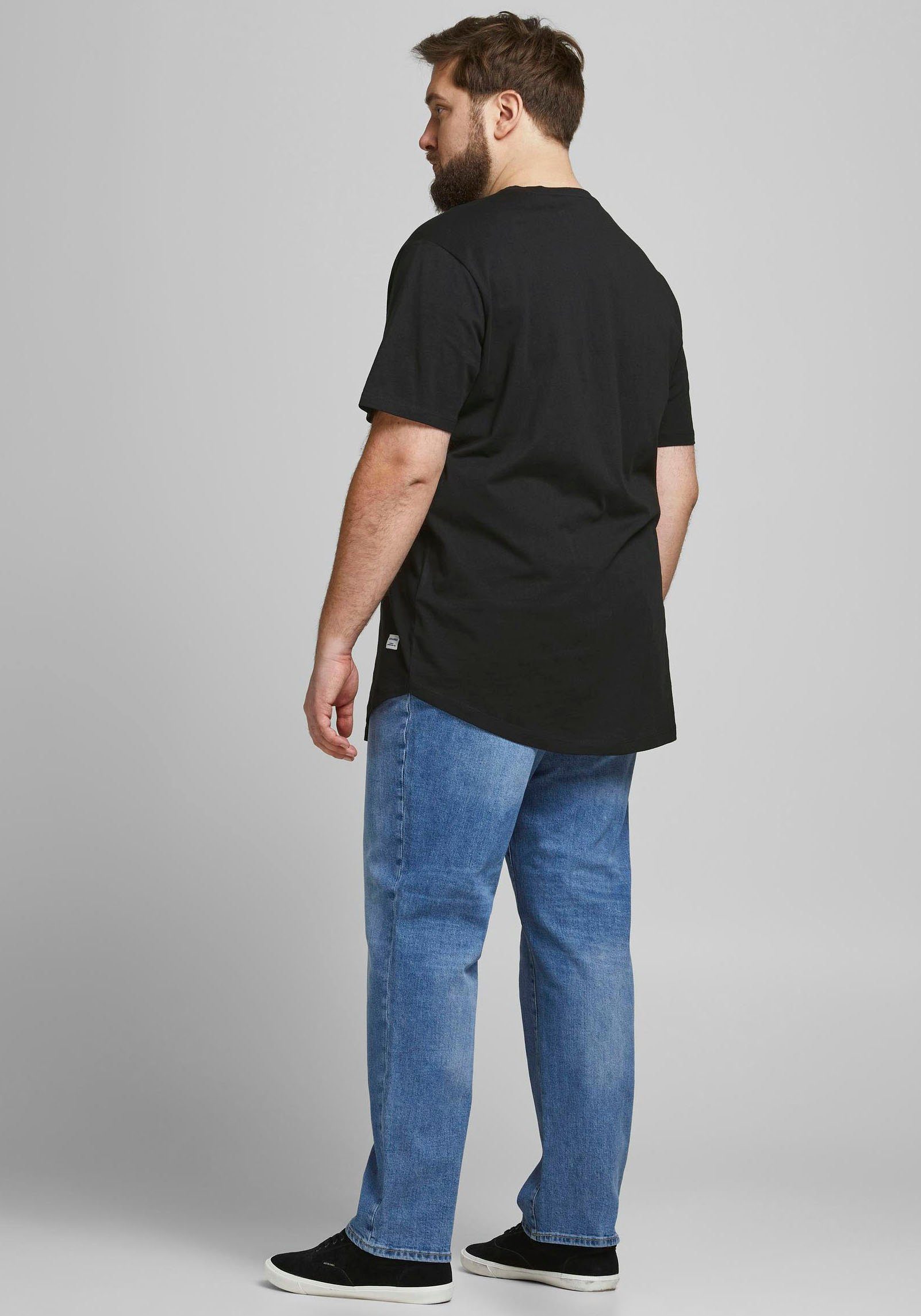 Jack & Jones PlusSize T-shirt NOA TEE met een afgeronde zoom, t/m maat 6xl