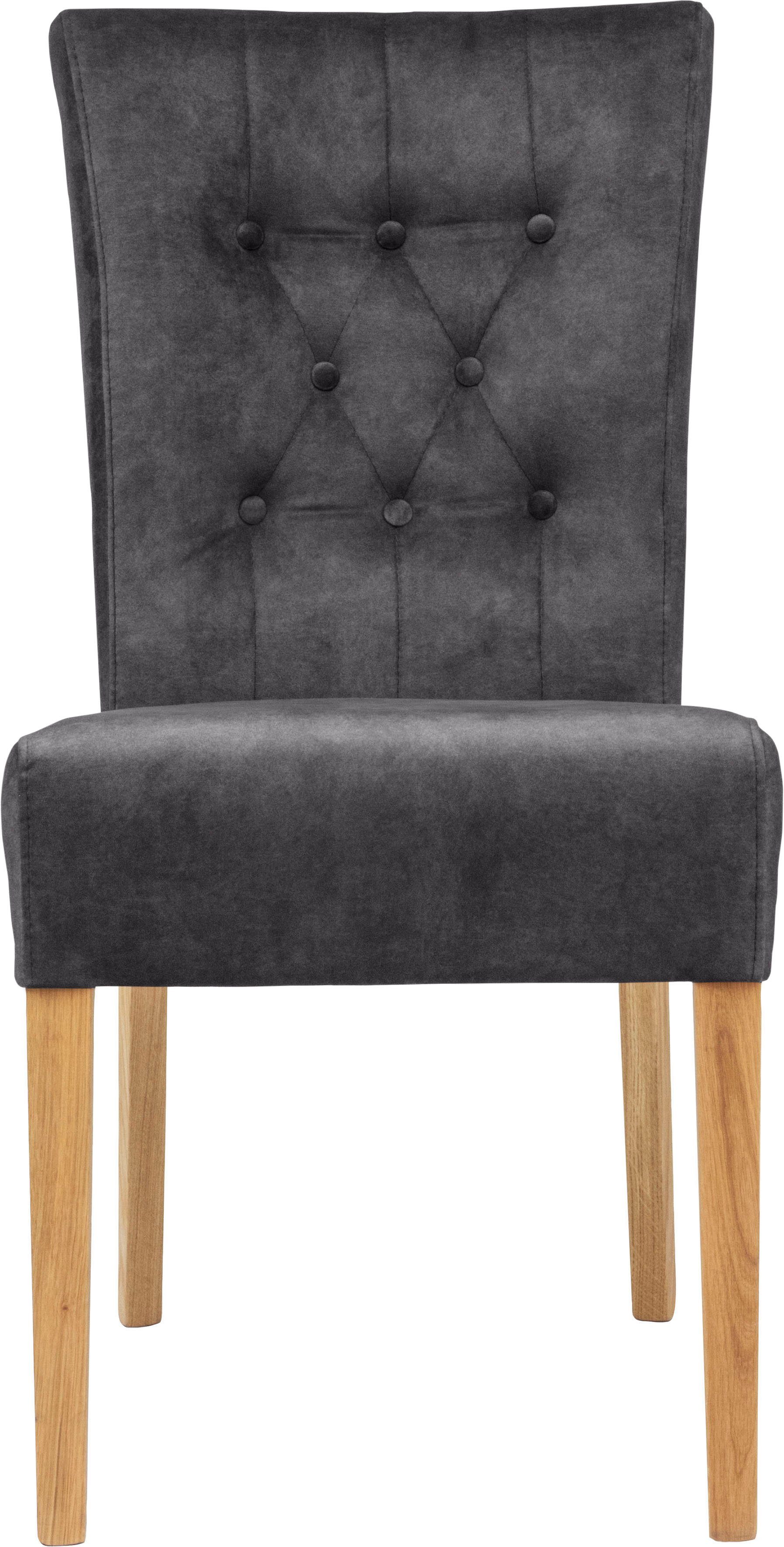 Home affaire Stoel Queen Eetkamerstoel met capitonnage, set van 2, 4 of 6
