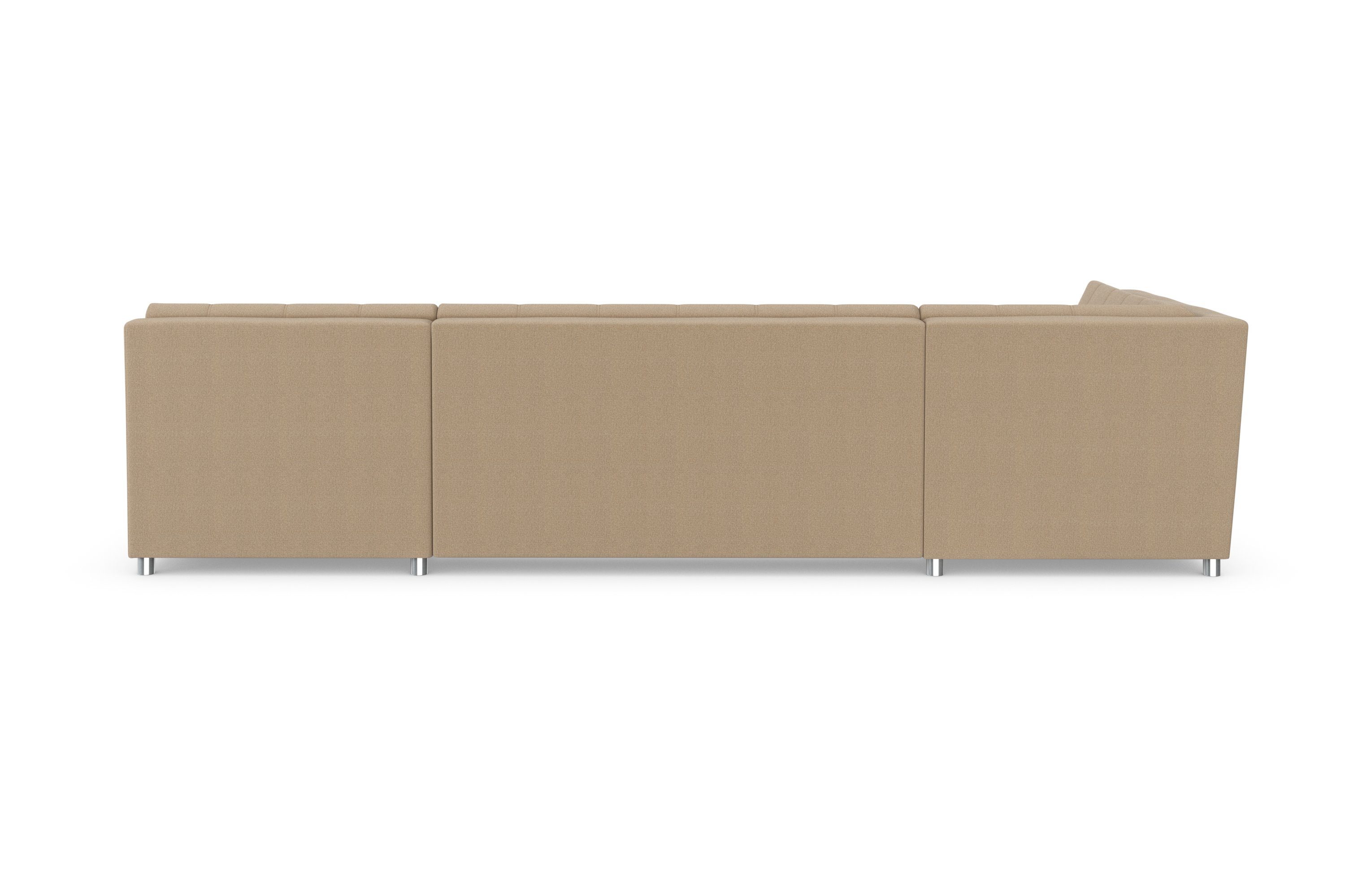 DOMO collection Zithoek Treviso inclusief sierkussen, moderne stiksels, XXL: B/D/H: 364/201/83 cm naar keuze met slaapfunctie, in vele soorten bekleding ook in cord u-model