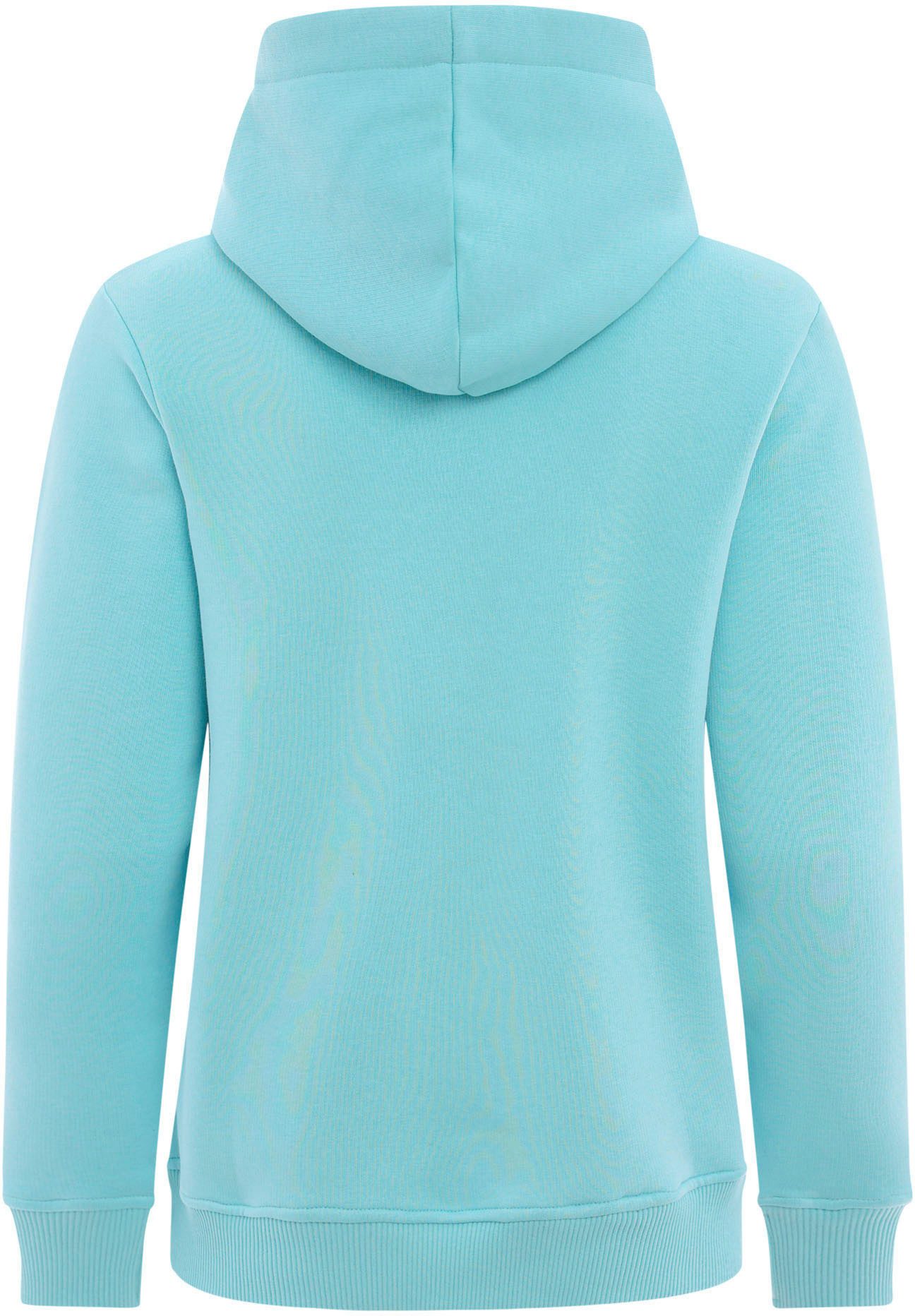 Zwillingsherz Hoodie Happy and Beautiful met gelijkkleurige smiley-borduursel en bindbanden met inscriptie