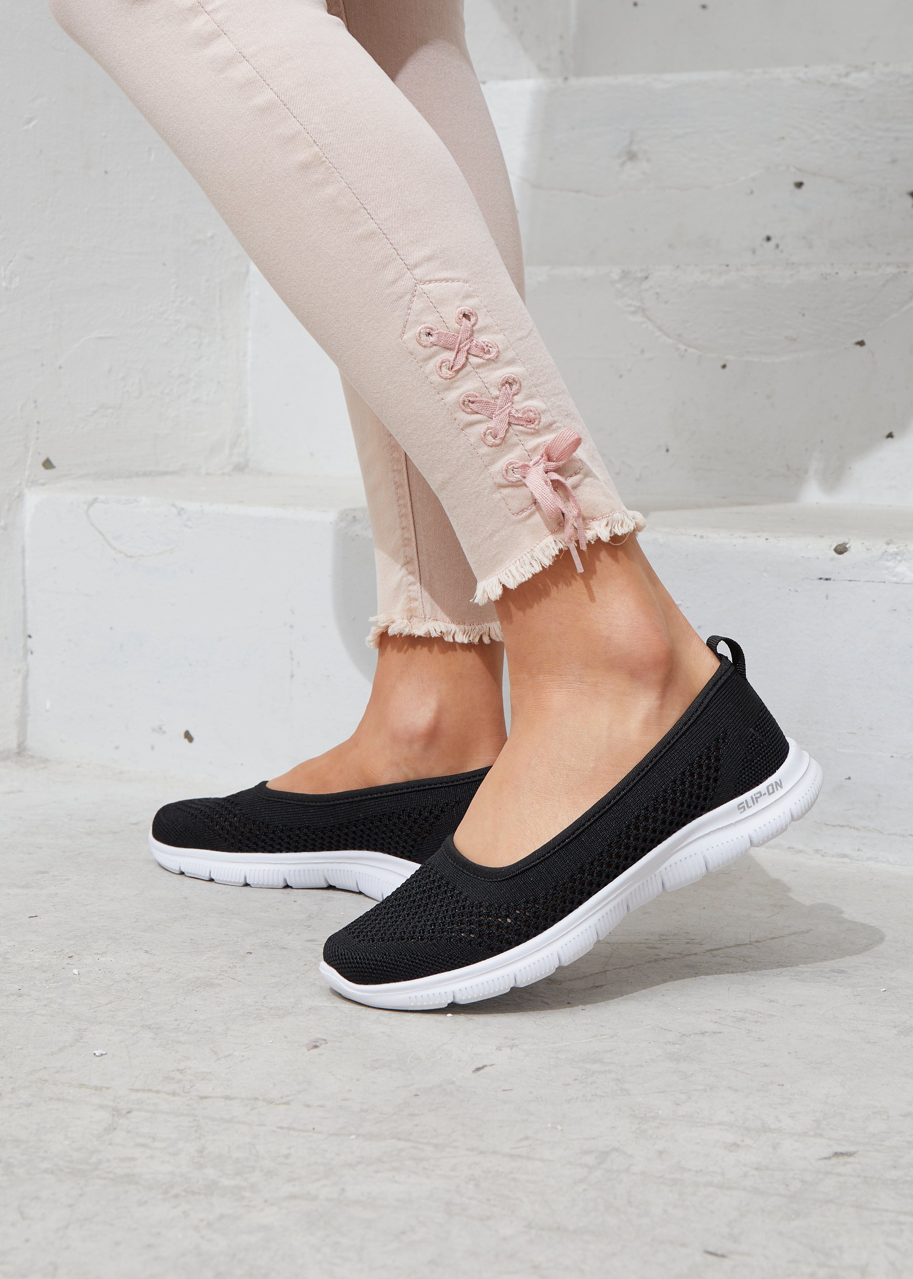 Lascana Sneaker-ballerina’s ultralichte slipper, slip-on sneaker, vrijetijdsschoen vegan