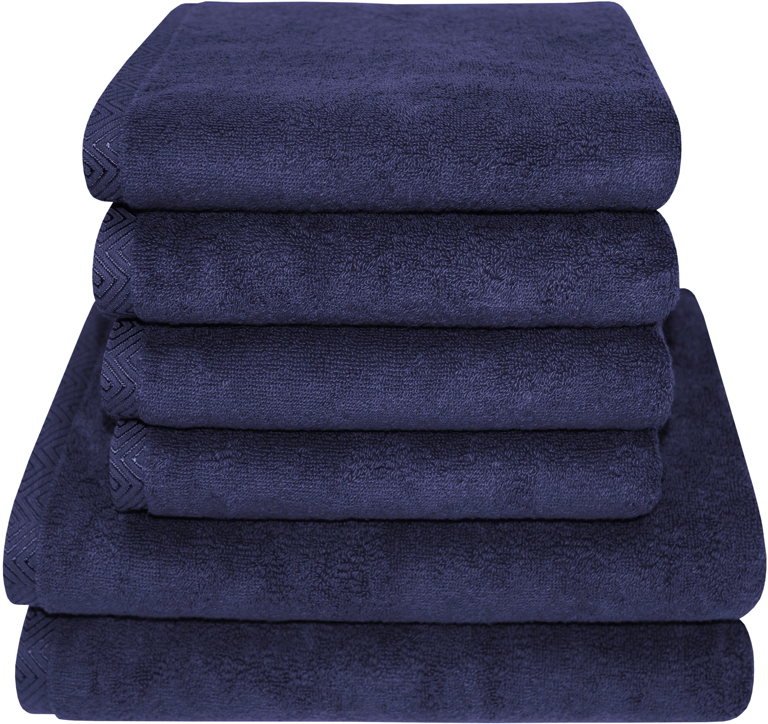 Dyckhoff Handdoekenset City Lights 4 handdoeken (50x100 cm), 2 douchehanddoeken (70x140 cm) (set, 6-delig) handdoeken blauw