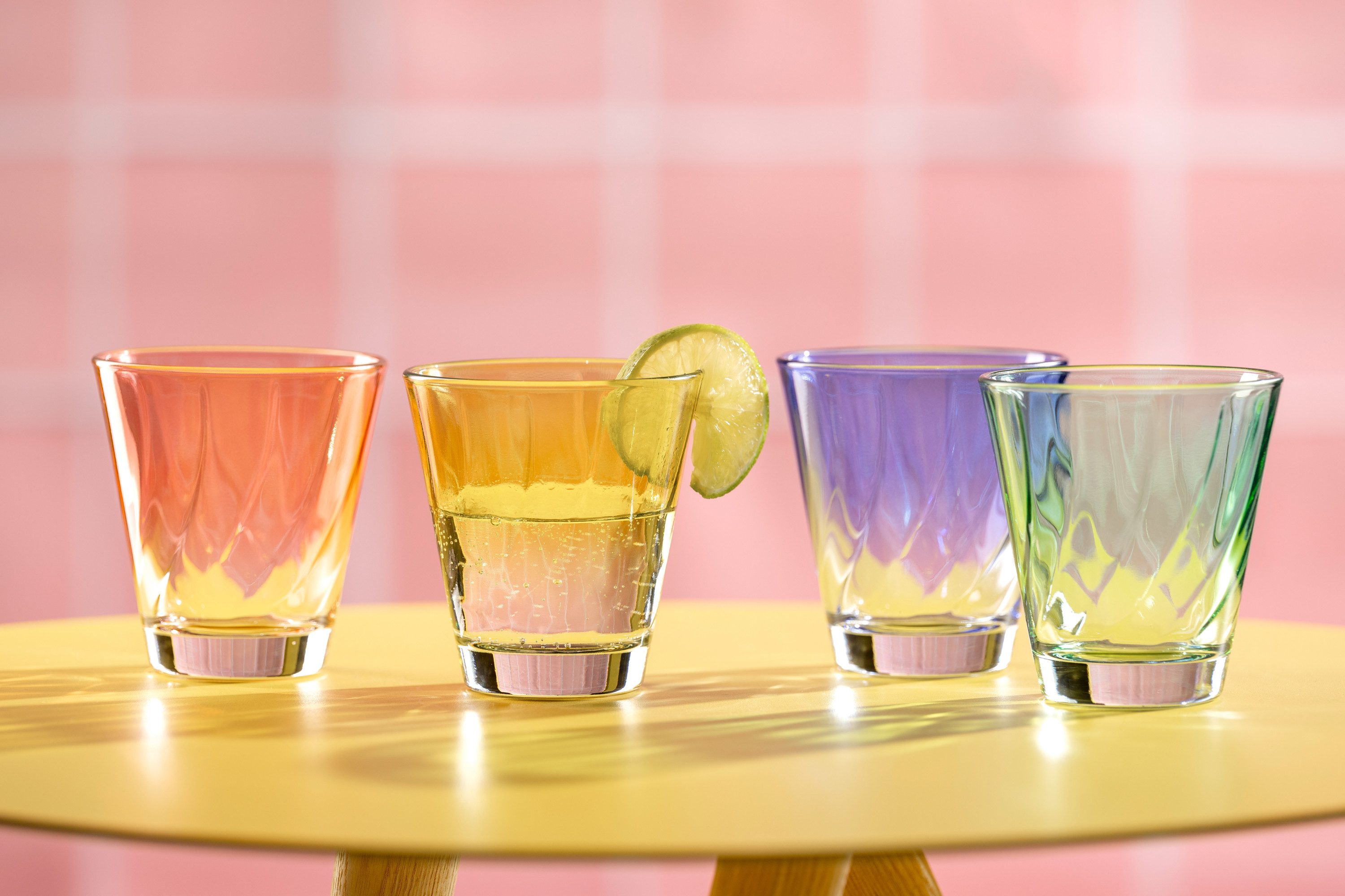 LEONARDO Glazenset Drinkglas, TWIST, 215 ml, 4-delig set (set, 4-delig)