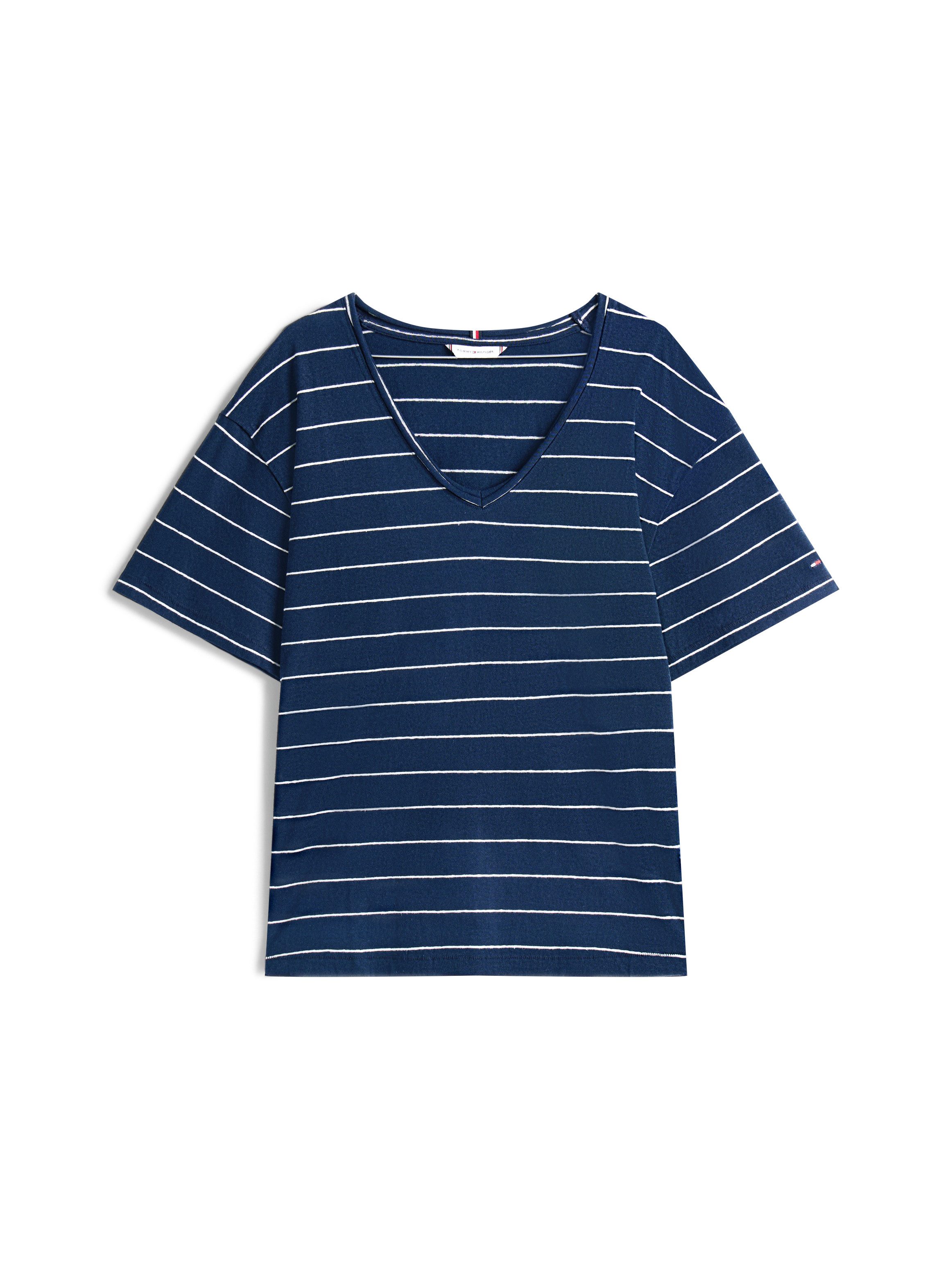 Tommy Hilfiger Curve Shirt met V-hals CRV MODERN CO LINEN V-NK SS