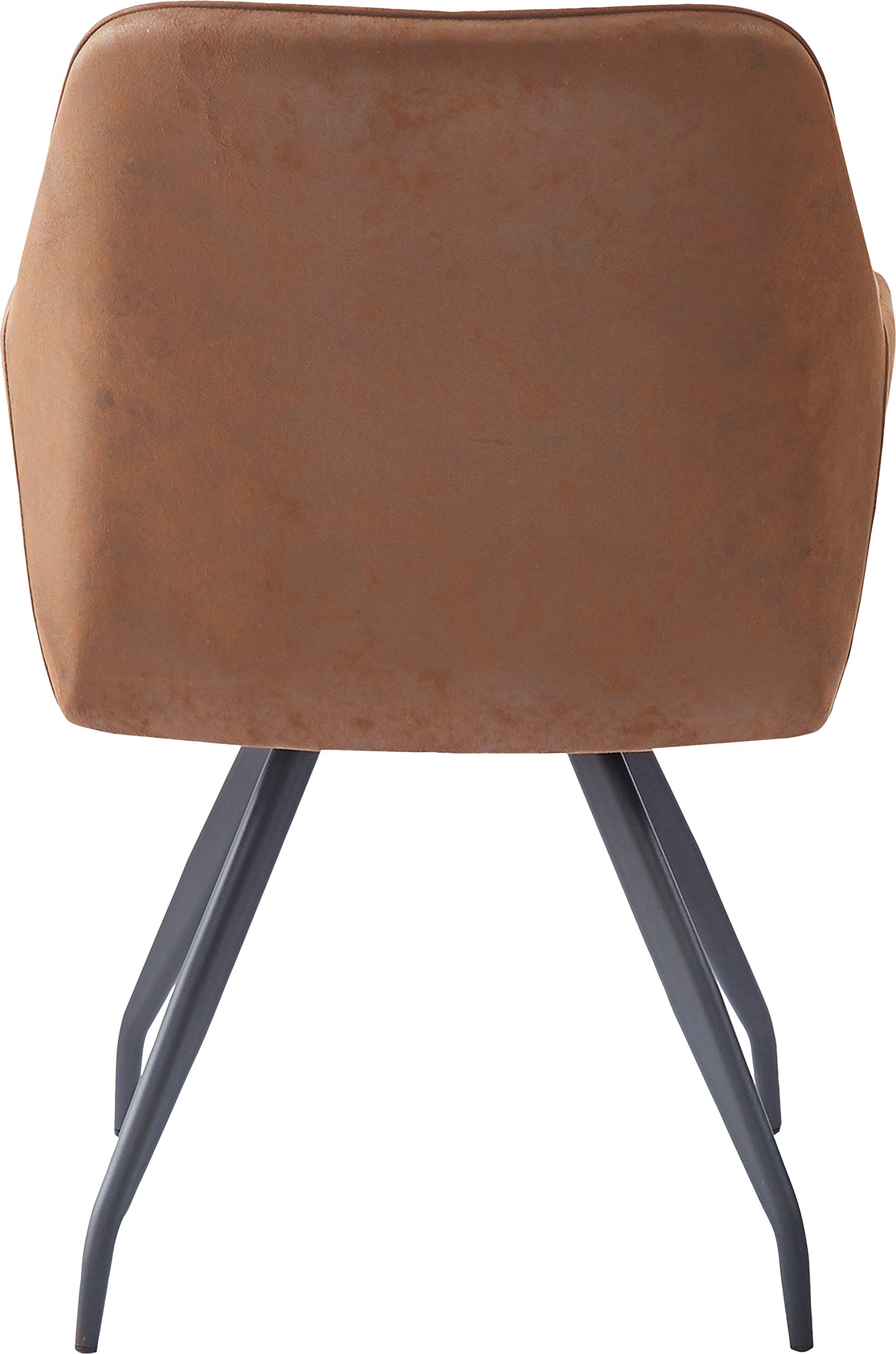 Kayoom Stoel Amber 225, elegante stoel met stiksel Elegante stoel met stiksels, moderne ijzeren poten (1 stuk)