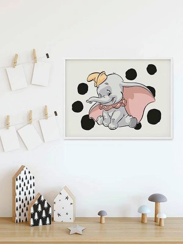 Komar Wanddecoratie Dumbo stippen Landscape Wanddecoratie voor de kinderkamer - zonder lijst (1 stuk)