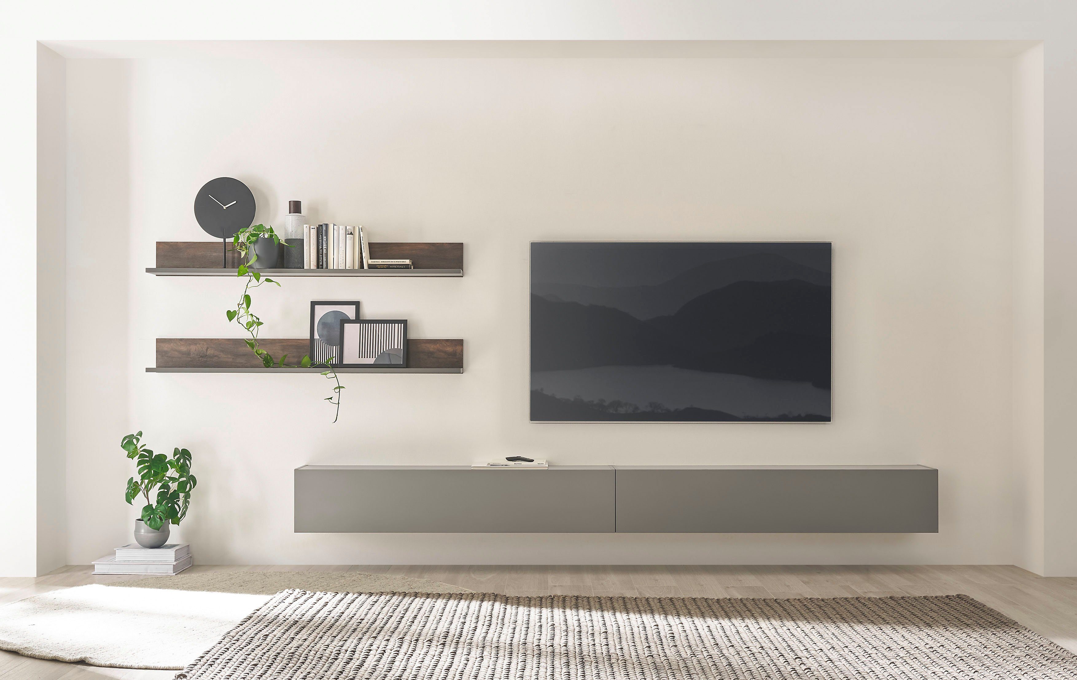 INOSIGN Kastenset Largo Kleppen met push-to-openfunctie (set, 4-delig) tv-wandmeubels grijs