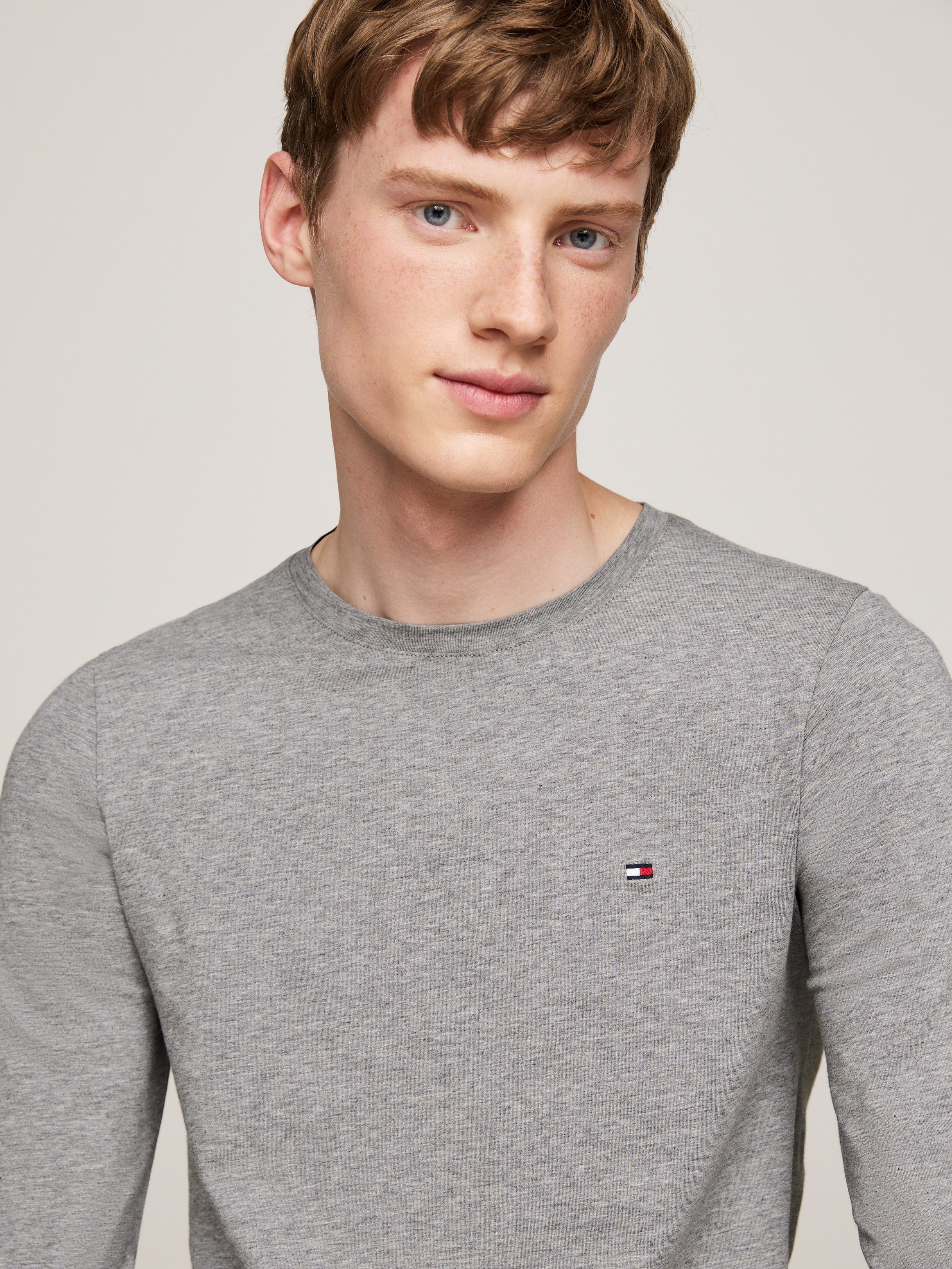 Tommy Hilfiger Shirt met ronde hals STRETCH SLIM FIT LONG SLEEVE TEE