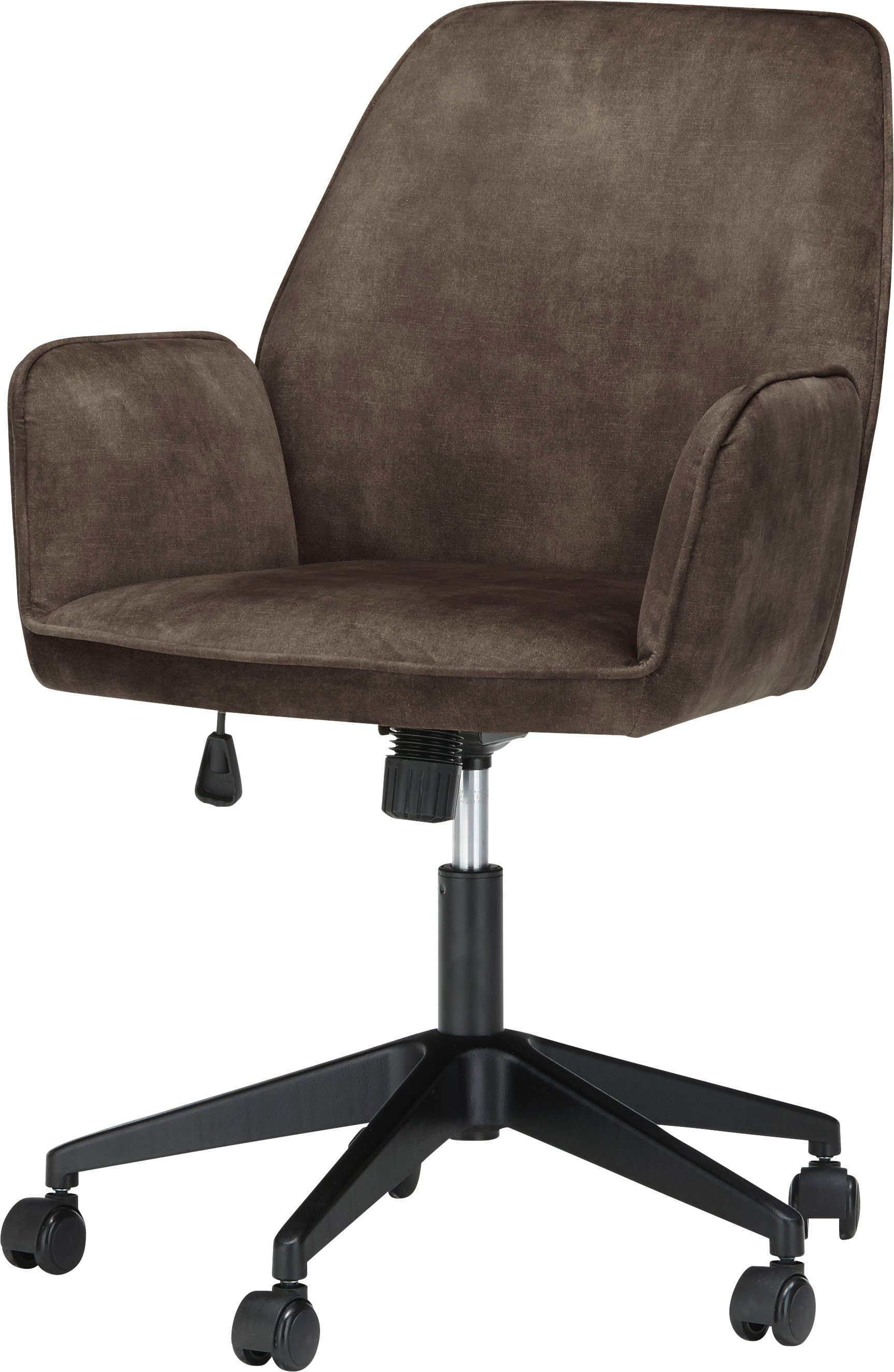 MCA furniture Bureaustoel O-Ottawa Fluweel, bureaustoel met traploos instelbare comfortabele zithoogte