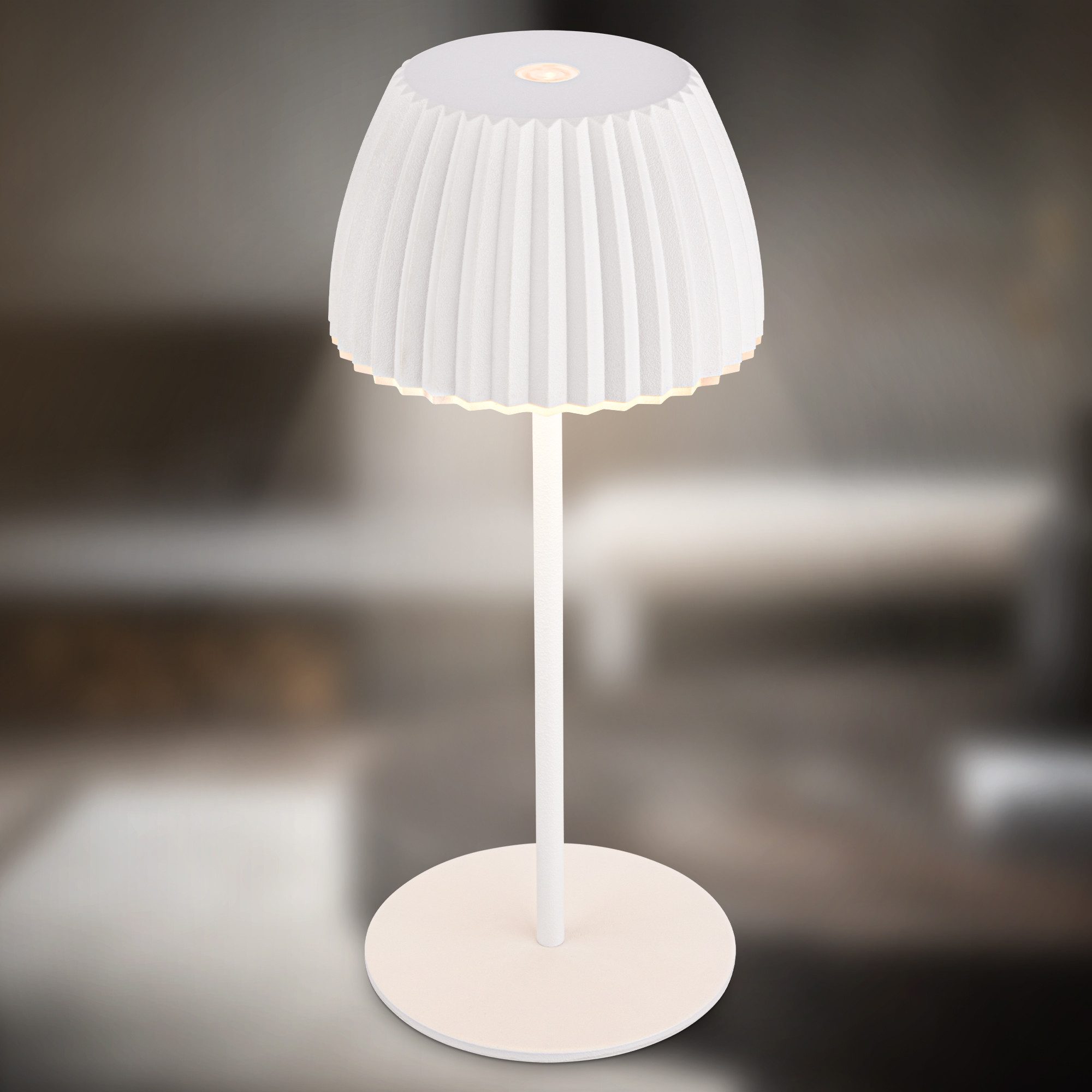 Briloner Leuchten Led-tafellamp Akku LED Tischleuchte, mini, weiß