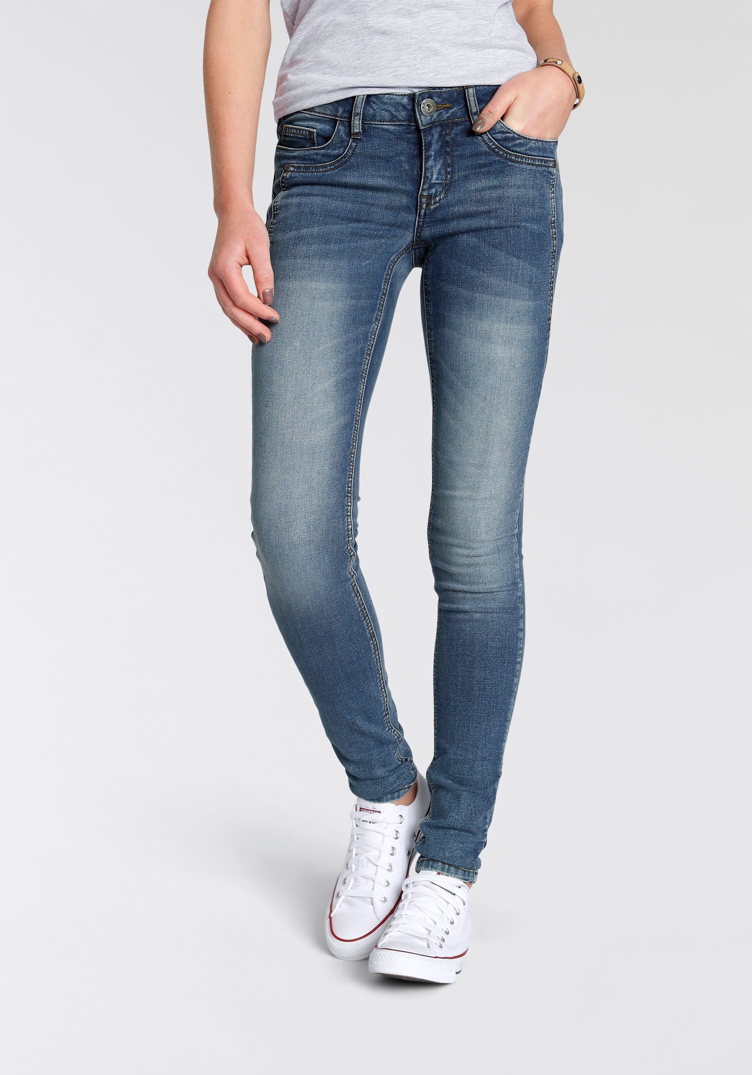 Arizona Skinny fit jeans Met geren