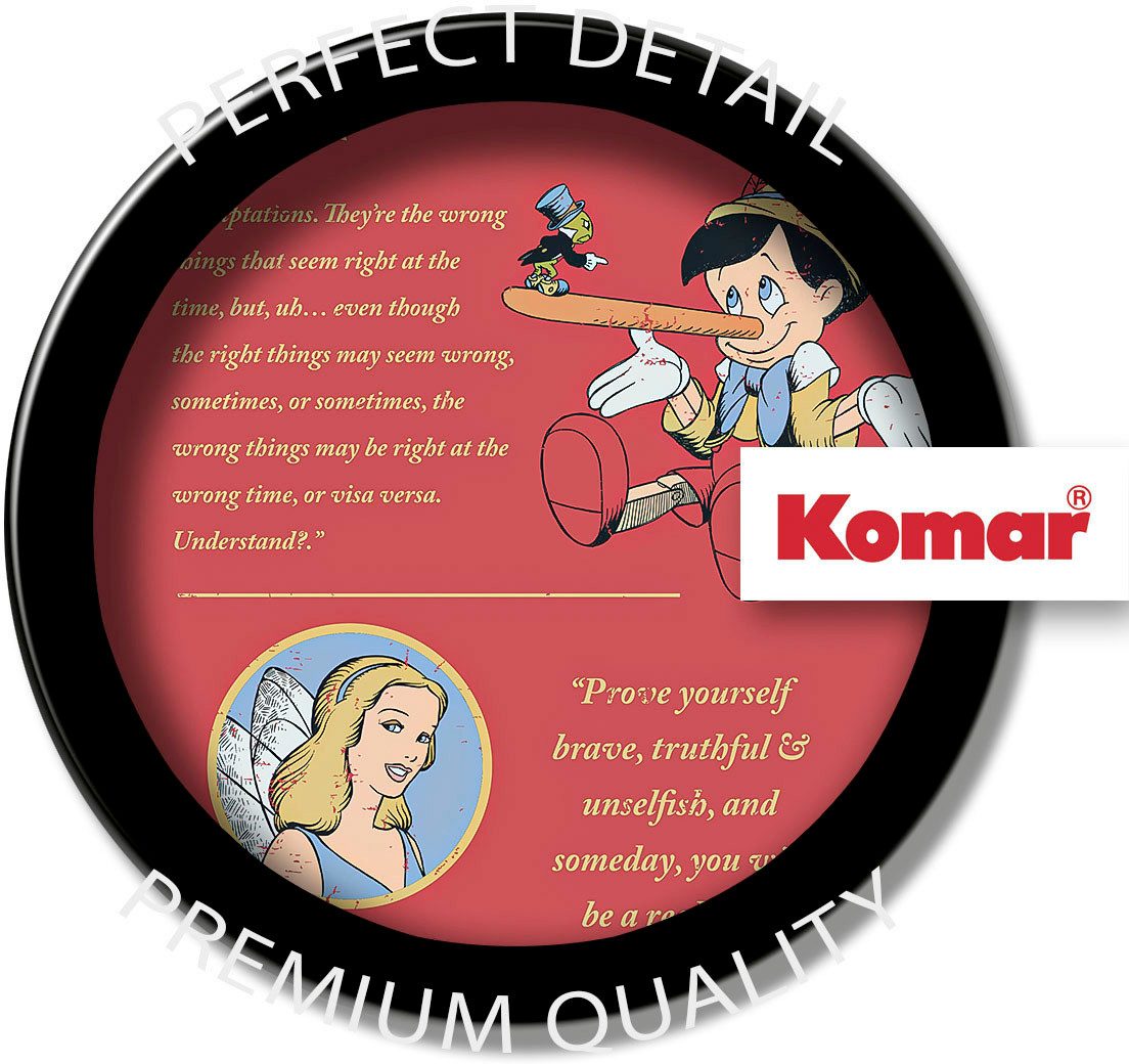 Komar Artprint op linnen Pinocchio Vice Versa - Afmeting 40 x 40 cm Canvasdoek met echt houten frame, kinderkamer (1 stuk)