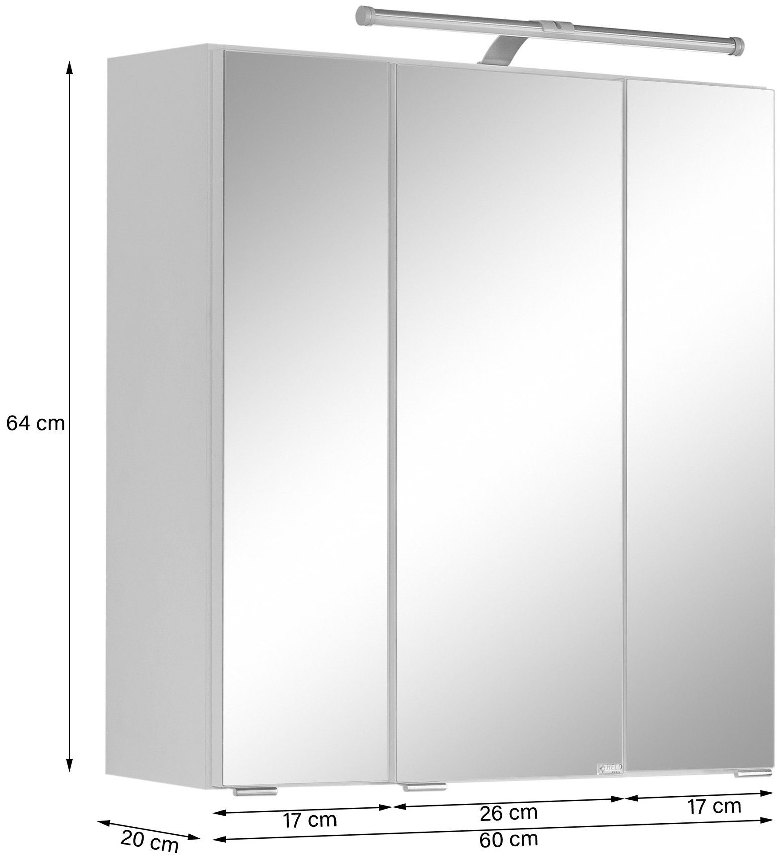 welltime Badkamerserie Avignon met 3d-spiegelkast met led-opzetlamp (2-delig)