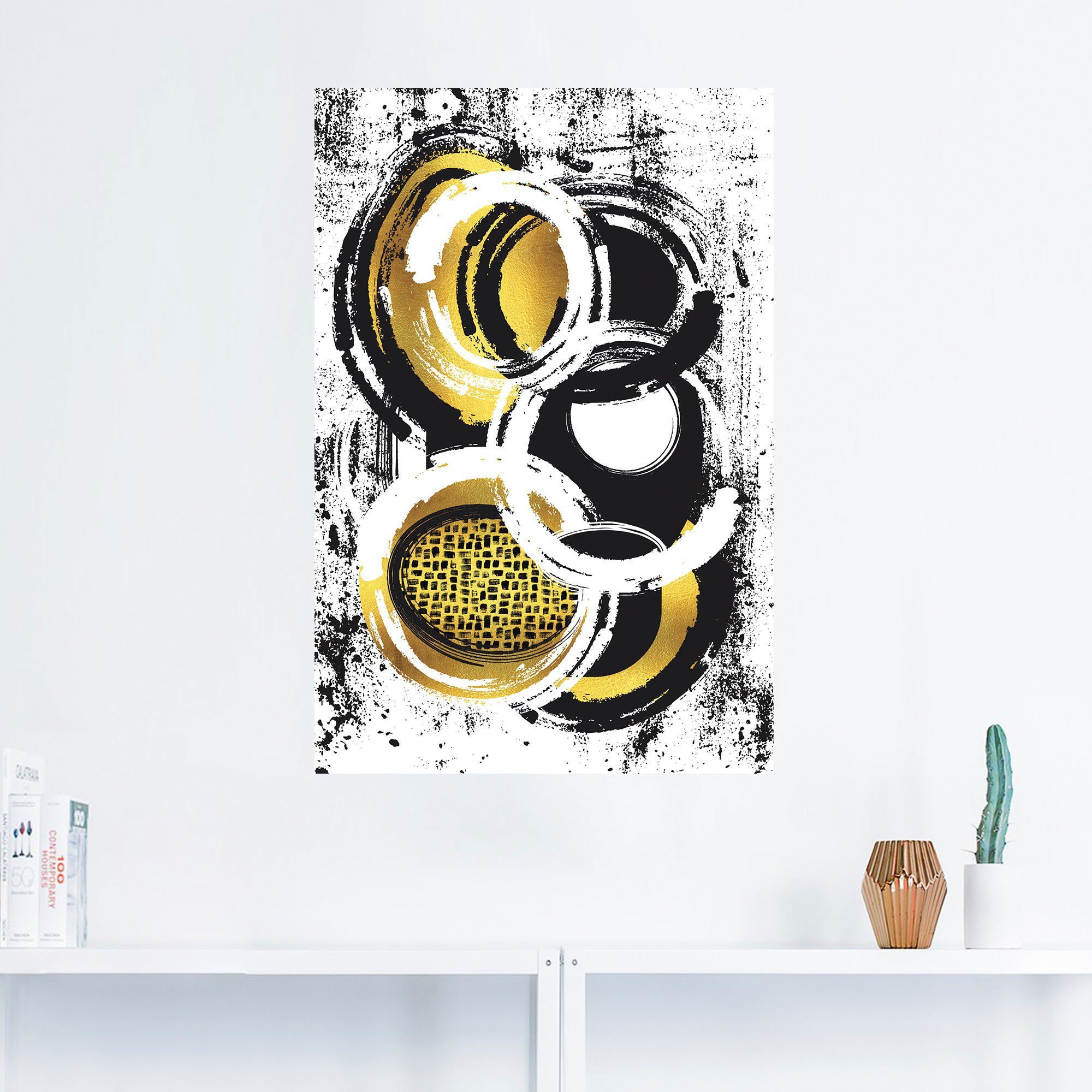 Artland Artprint Abstracte schilderkunst Nr. 2 goudkleur als artprint op linnen, poster, muursticker in verschillende maten