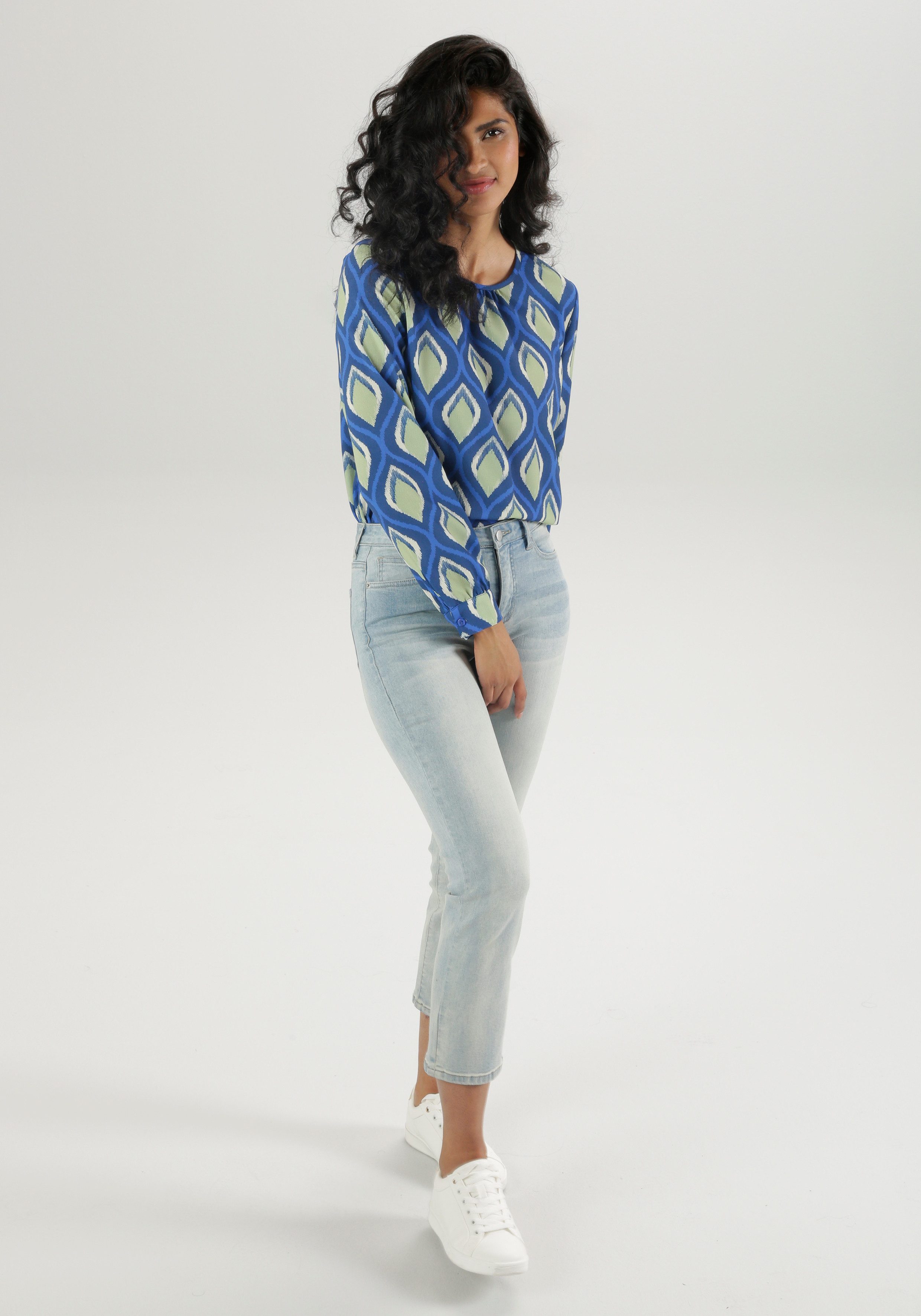 Aniston SELECTED Blouse zonder sluiting met split en bindband op de rug