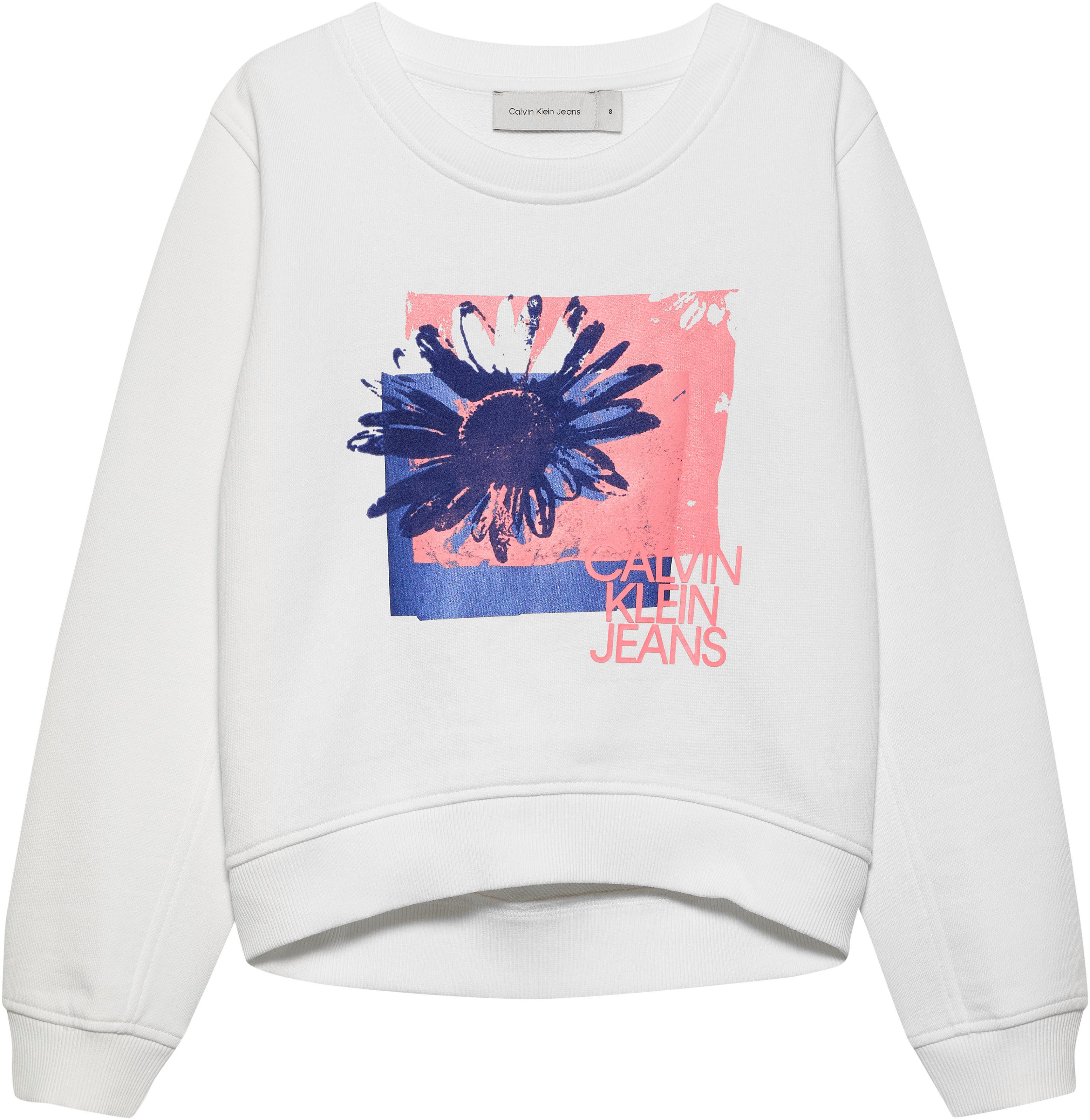 Calvin Klein Sweatshirt Flower Graphic Cn Sweatshirt voor kinderen tot 16 jaar en met logoprint