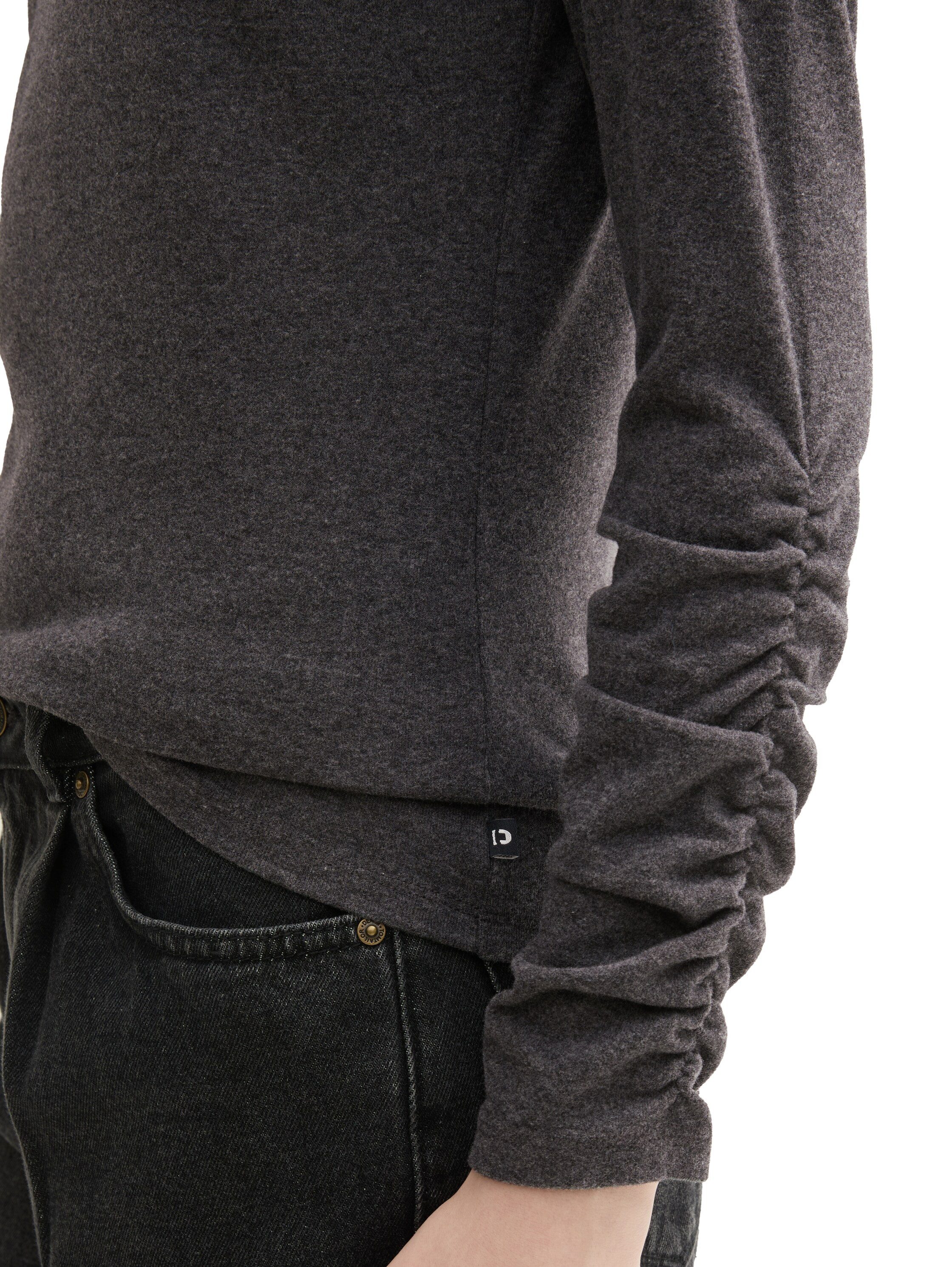 Tom Tailor Denim Shirt met lange mouwen met rimpeling aan de mouwen
