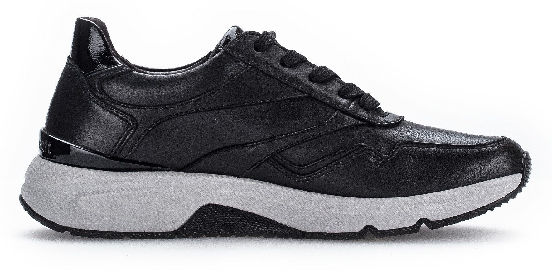 Gabor Rollingsoft Sneakers met sleehak vrijetijdsschoen, lage schoen, veterschoen, logo op de hiel