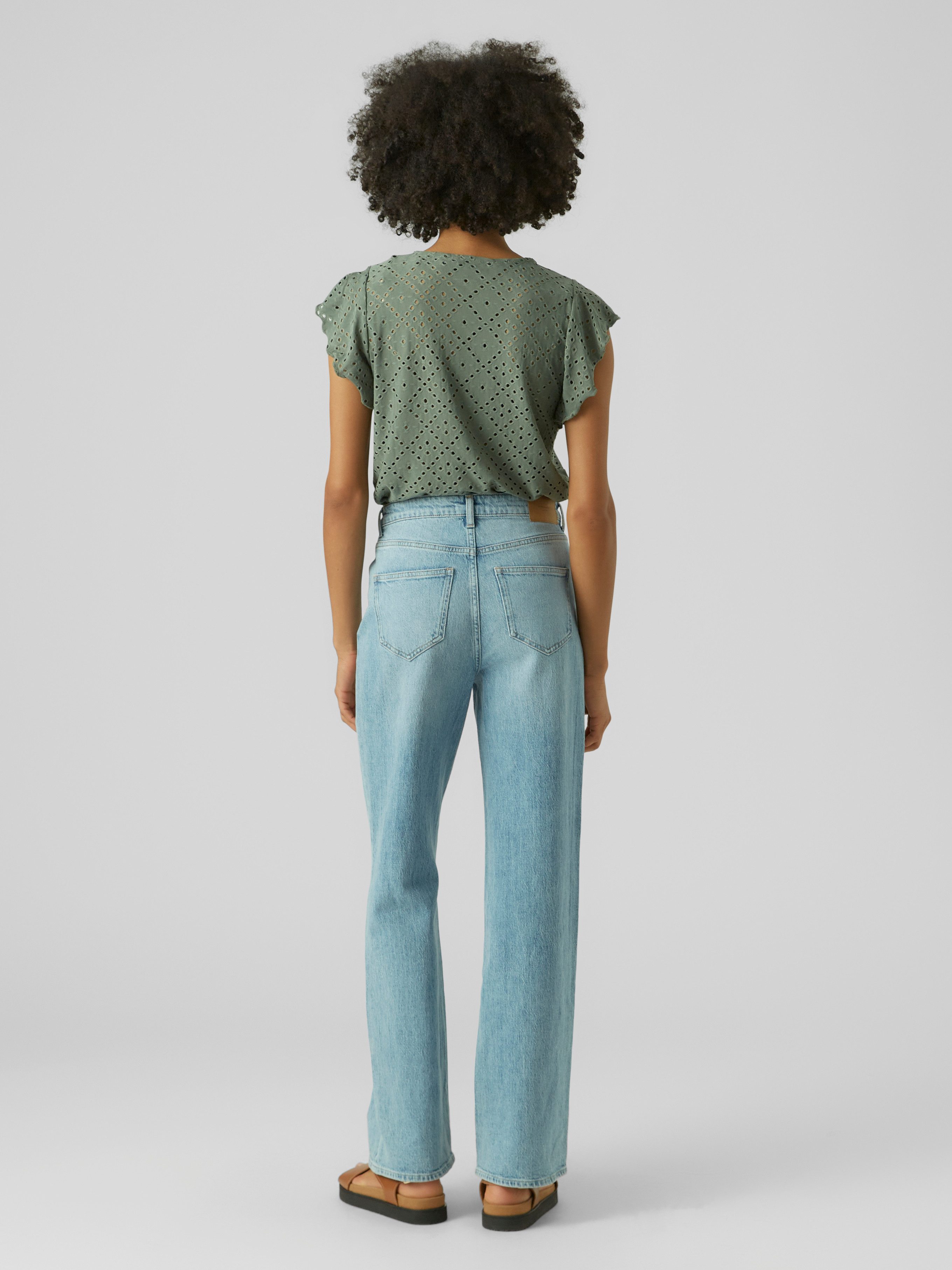 Vero Moda Shirt met ronde hals VMTASSA SL FRILL TOP NOOS