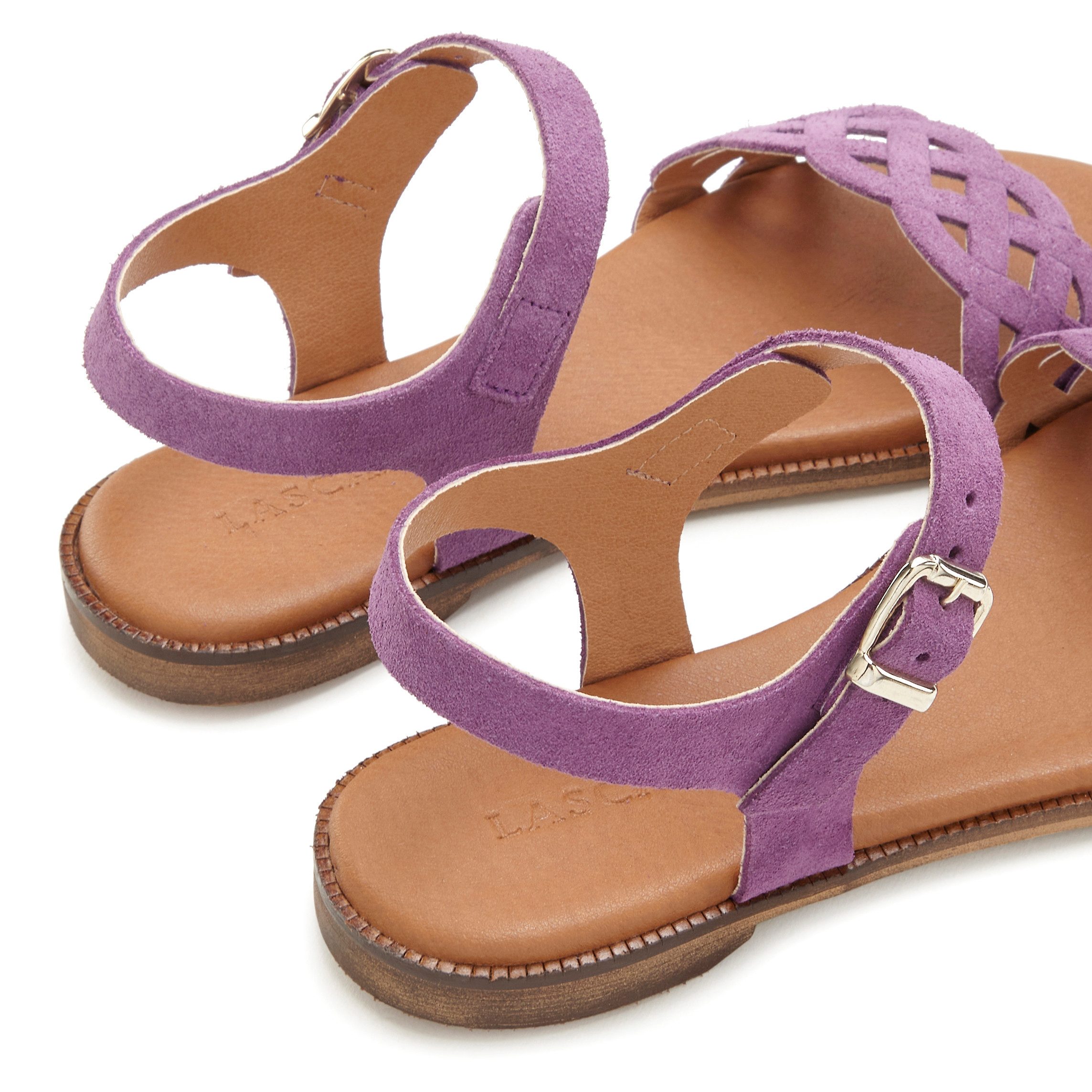 Lascana Sandalen Zomerschoen Sandalette, zomerschoen van leer met uitsparingen en zachte binnenzool