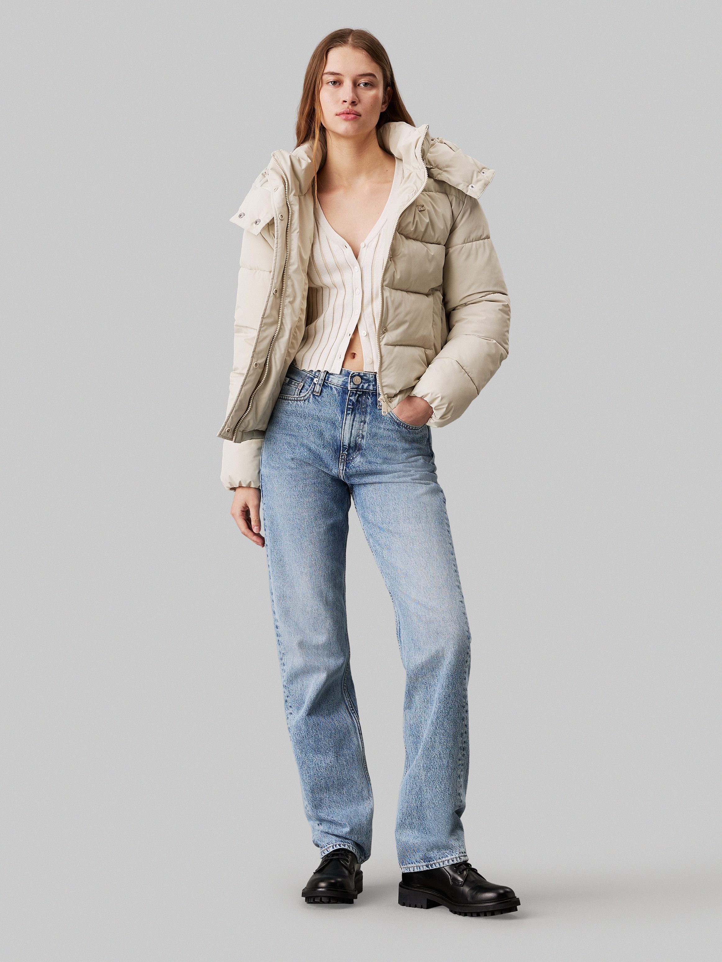 Calvin Klein Gewatteerde jas MATTE MONOLOGO ND SHORT PUFFER