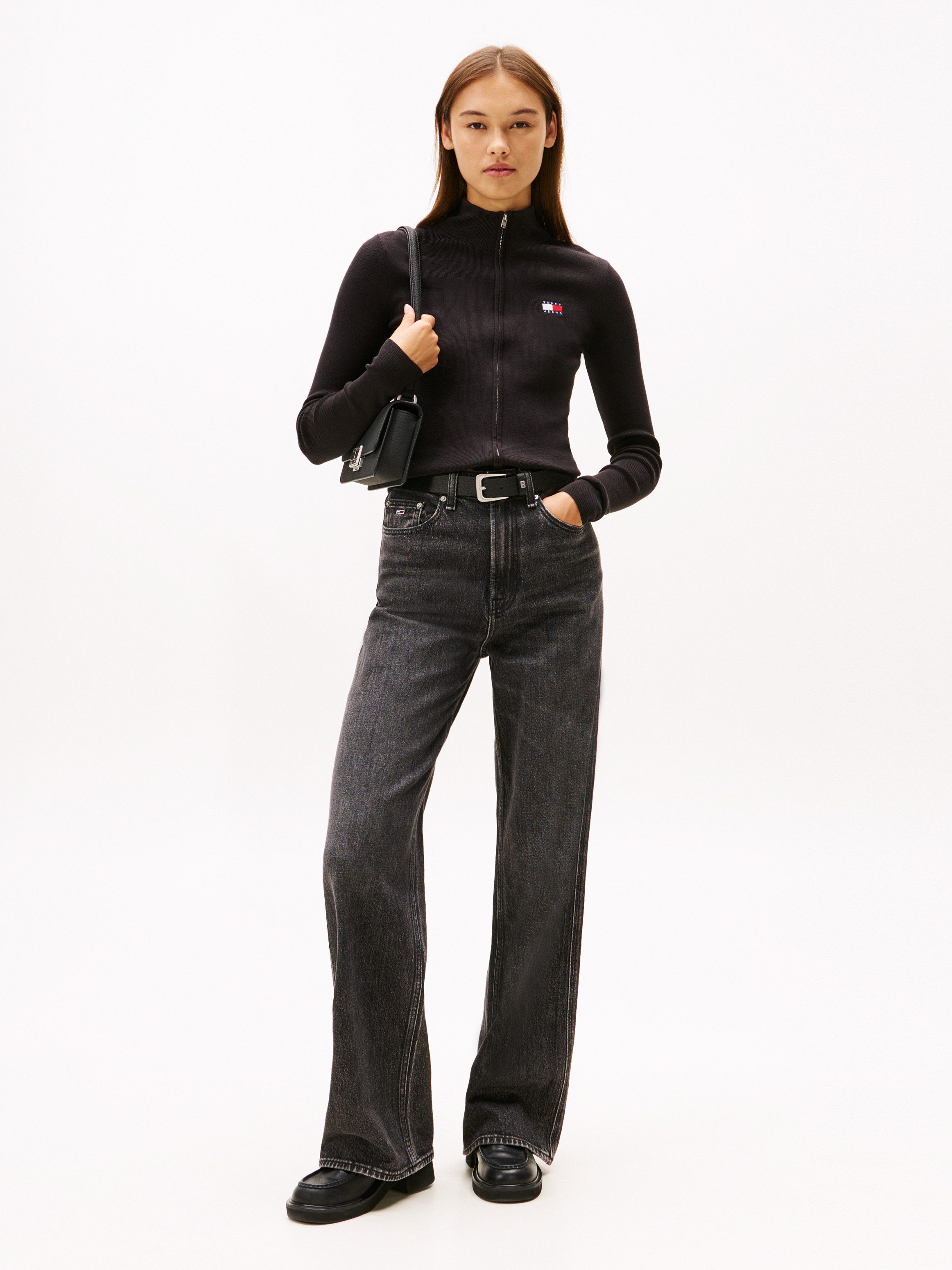 TOMMY JEANS Vest TJW ZIP HIGH NECK CARDIGAN EXT