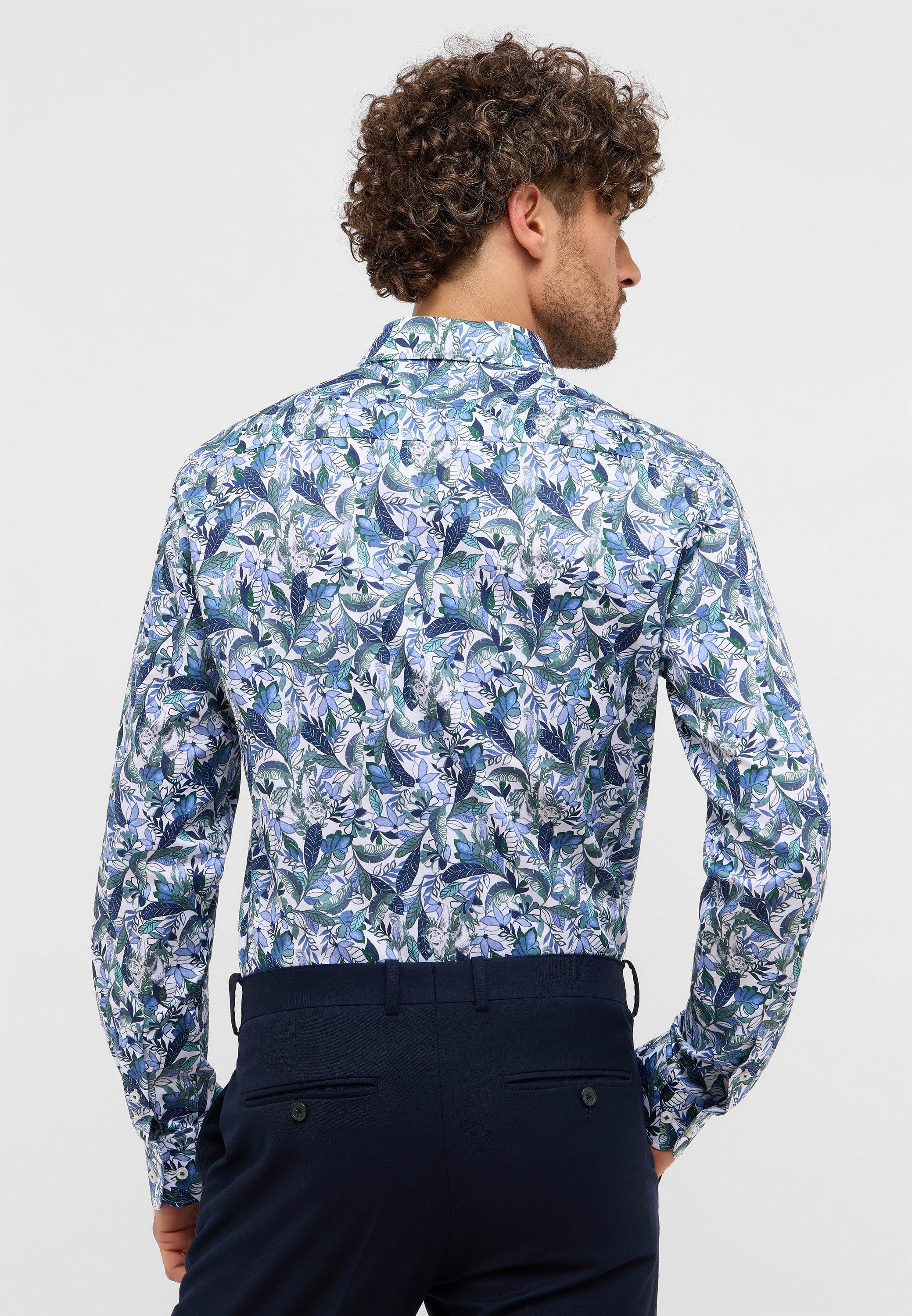 Eterna Overhemd met lange mouwen Slim fit NON IRON (strijkvrij)