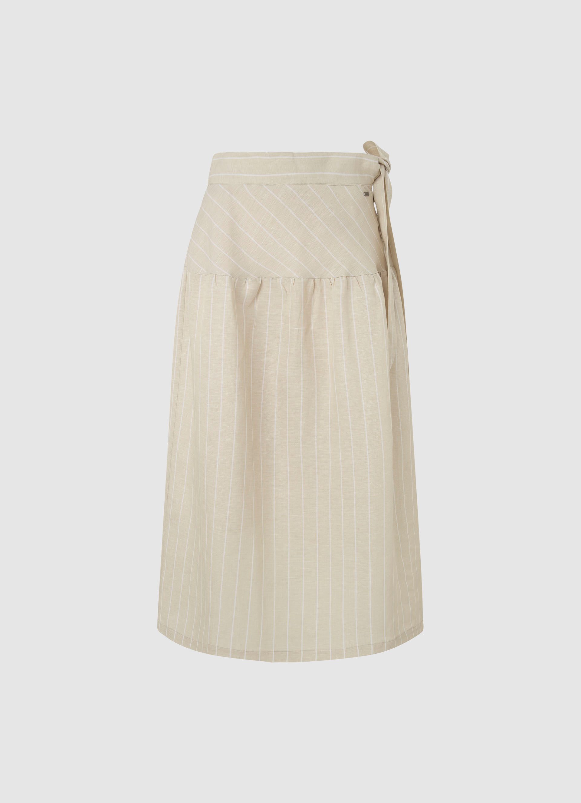 Pepe Jeans Midirok Effie van zomerse linnenmix