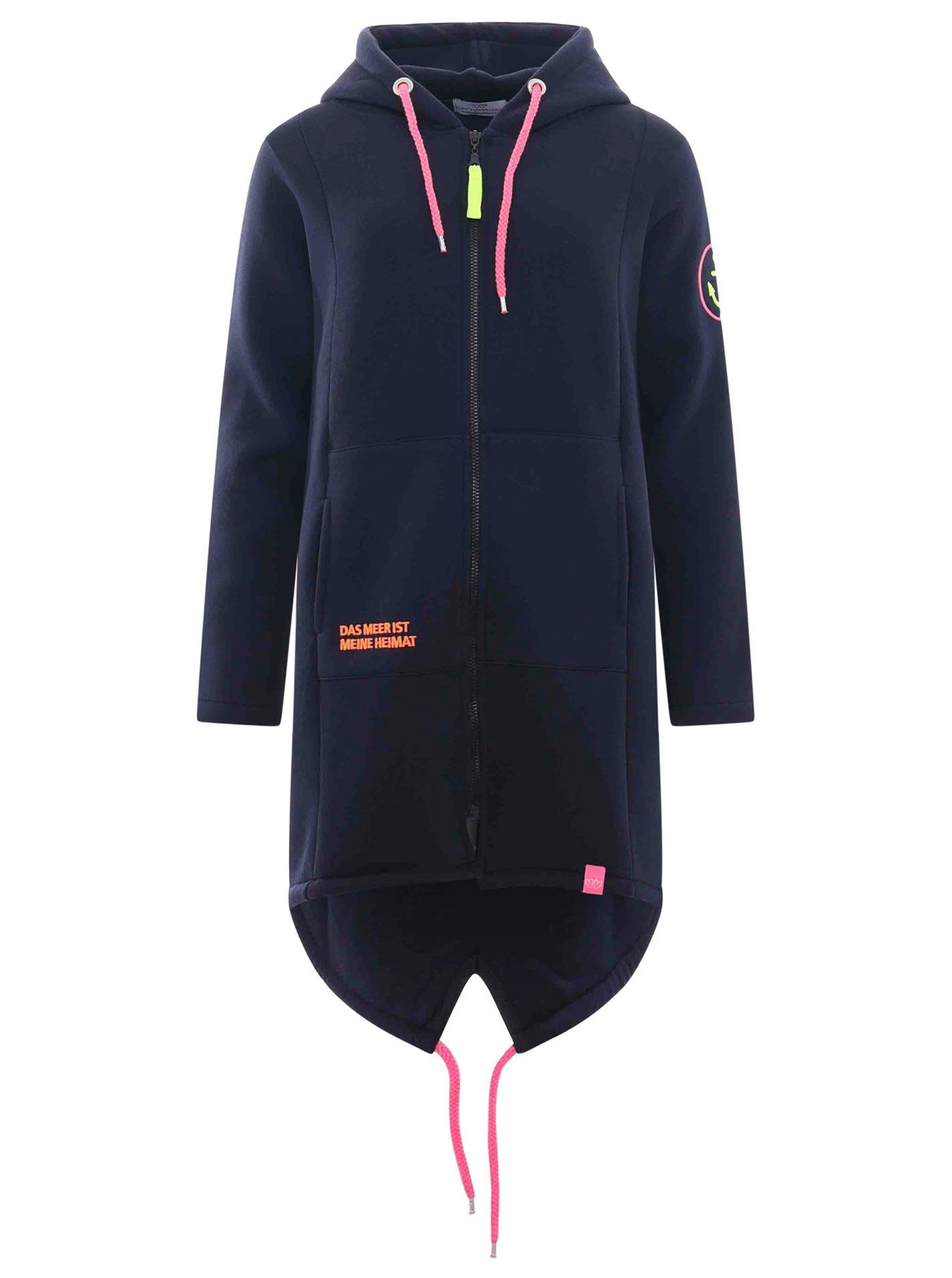 Zwillingsherz Capuchonsweatvest met capuchon, rugprint en kleinere frontprints
