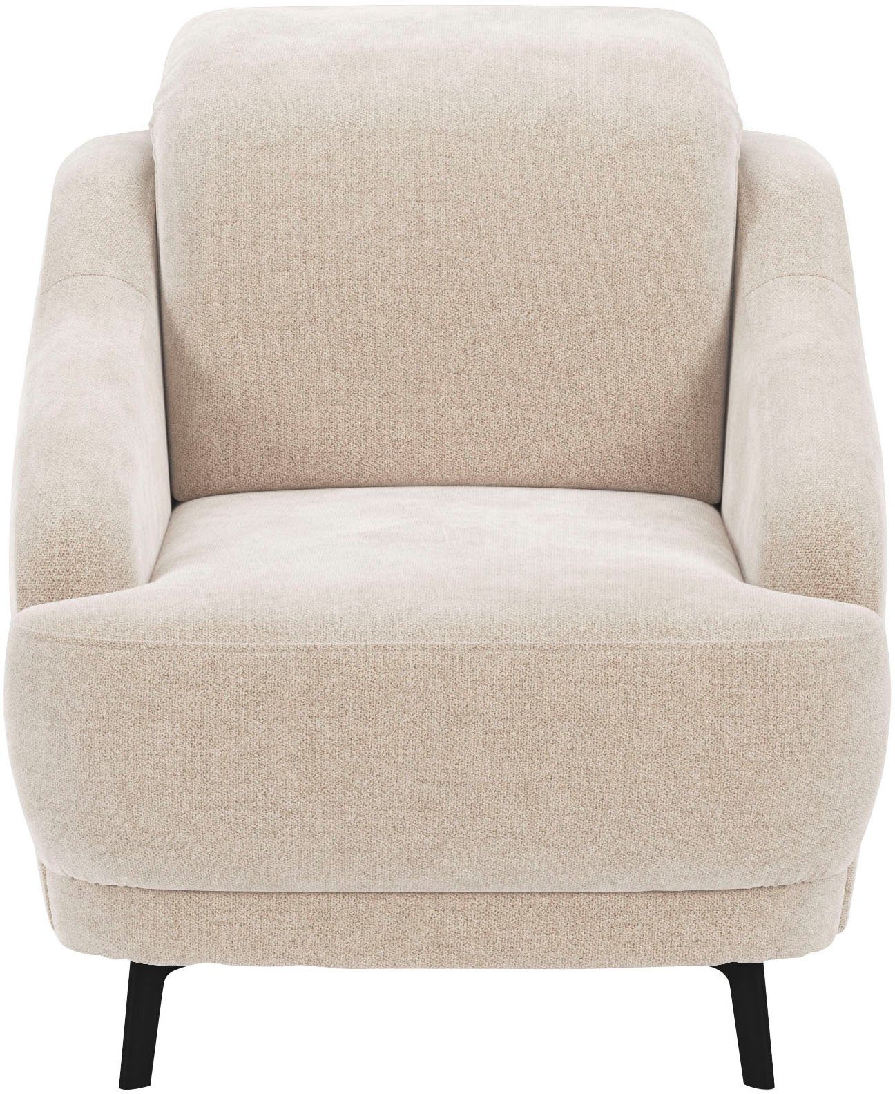 sit&more Fauteuil Blues met metalen poten, matzwart (1 stuk) fauteuils beige