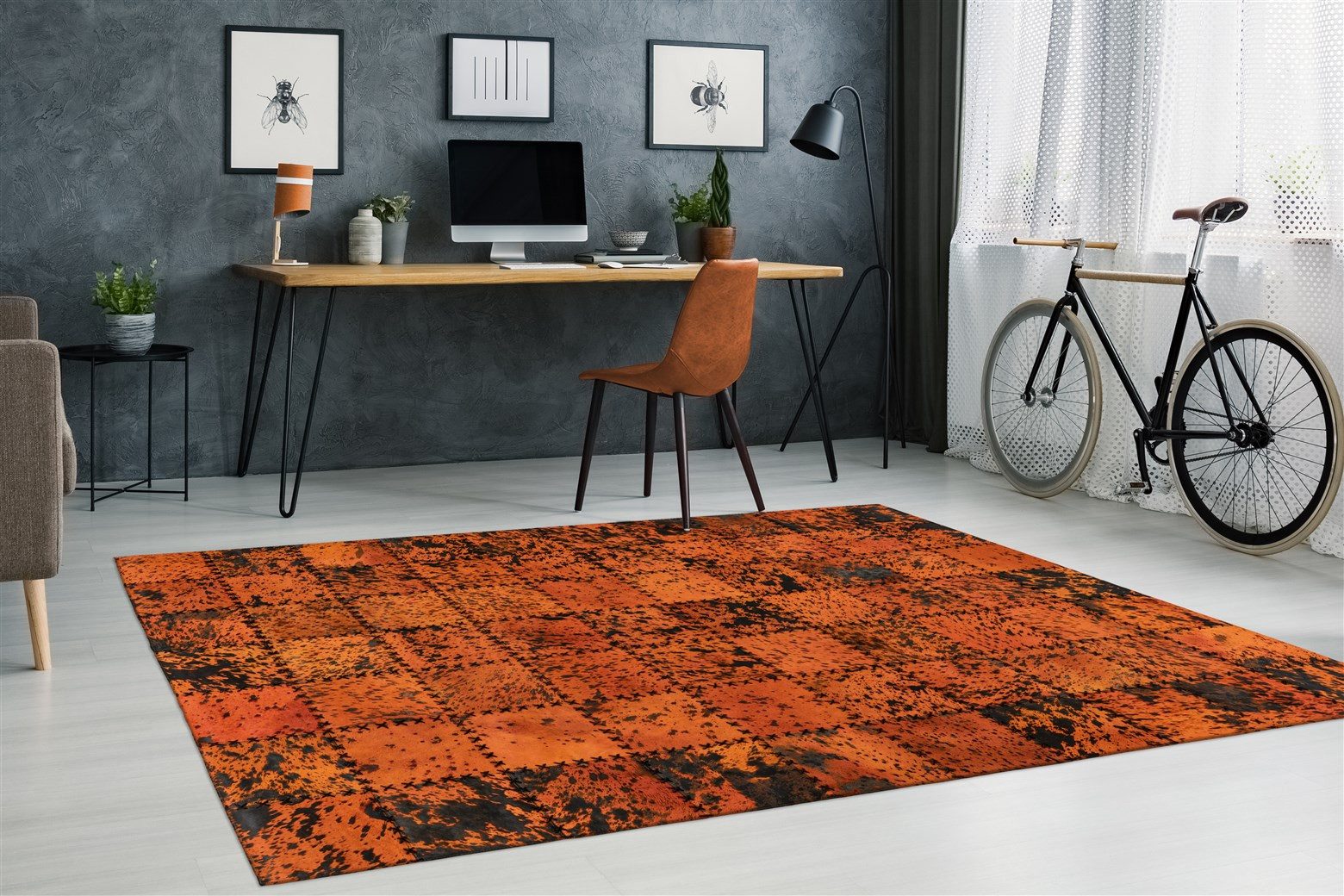 aRTE ESPINA Vloerkleed Voila 100 handgenaaid vlakpolig tapijt in patchwork-ontwerp.